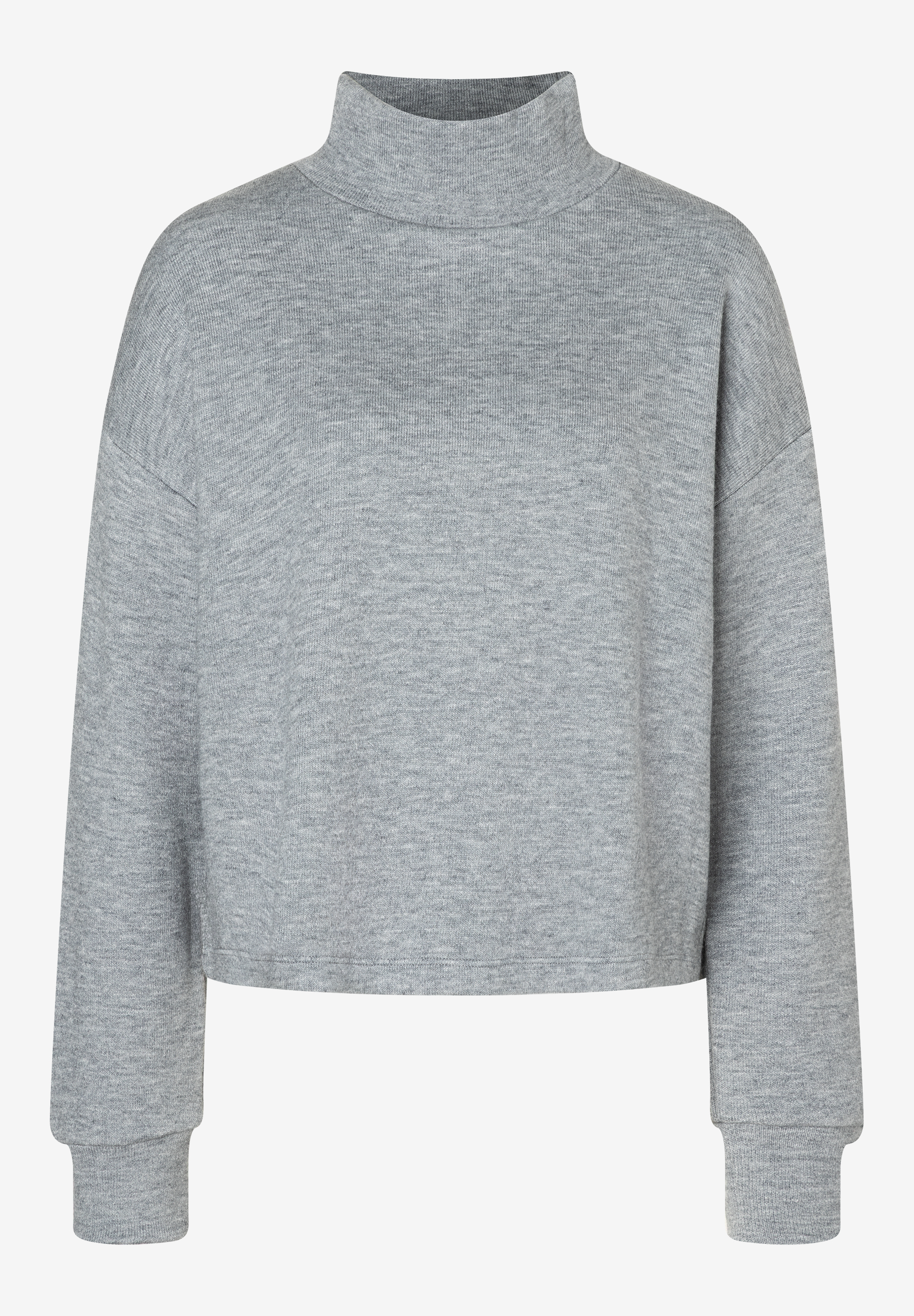 Ein graues MORE & MORE Sweatshirt mit Rollkragen und angenehmem Jersey-Material. Ein graues MORE & MORE Sweatshirt mit Rollkragen und angenehmem Jersey-Material.