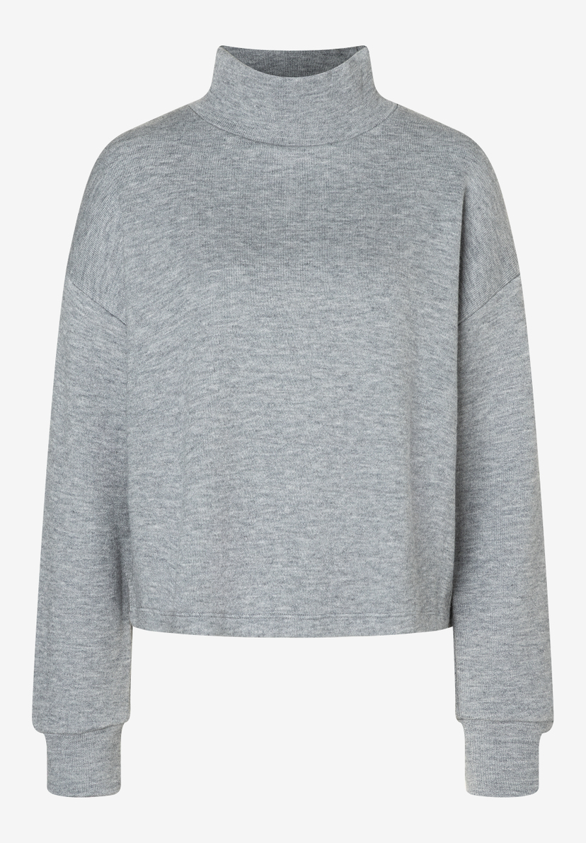 Ein graues MORE & MORE Sweatshirt mit Rollkragen und angenehmem Jersey-Material. Ein graues MORE & MORE Sweatshirt mit Rollkragen und angenehmem Jersey-Material.