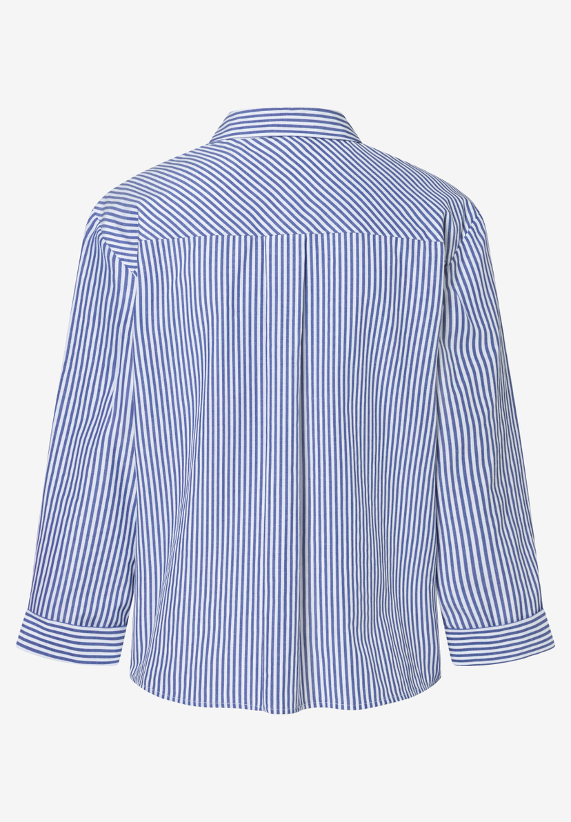 Eine gestreifte MORE & MORE Bluse aus Popeline mit langen Ärmeln. Eine gestreifte MORE & MORE Bluse aus Popeline mit langen Ärmeln.