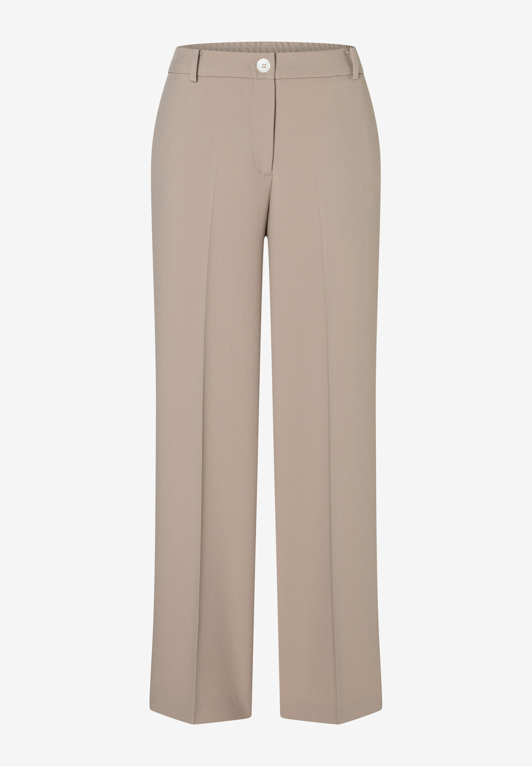 Eine MORE & MORE Hose, Webware, mit Knopf und fließendem, angenehmen Tragekomfort in hellem Beige. Eine MORE & MORE Hose, Webware, mit Knopf und fließendem, angenehmen Tragekomfort in hellem Beige.