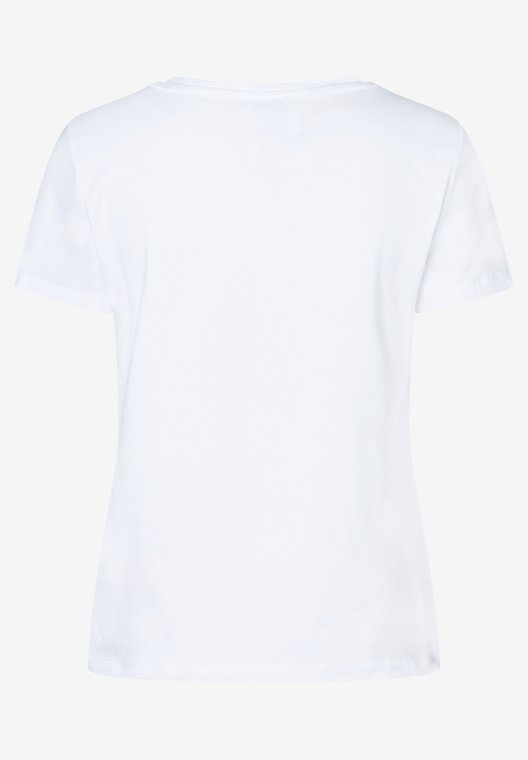 Ein schlichtes, weißes MORE & MORE T-Shirt mit kurzen Ärmeln und Rundhalsausschnitt. Ein schlichtes, weißes MORE & MORE T-Shirt mit kurzen Ärmeln und Rundhalsausschnitt.