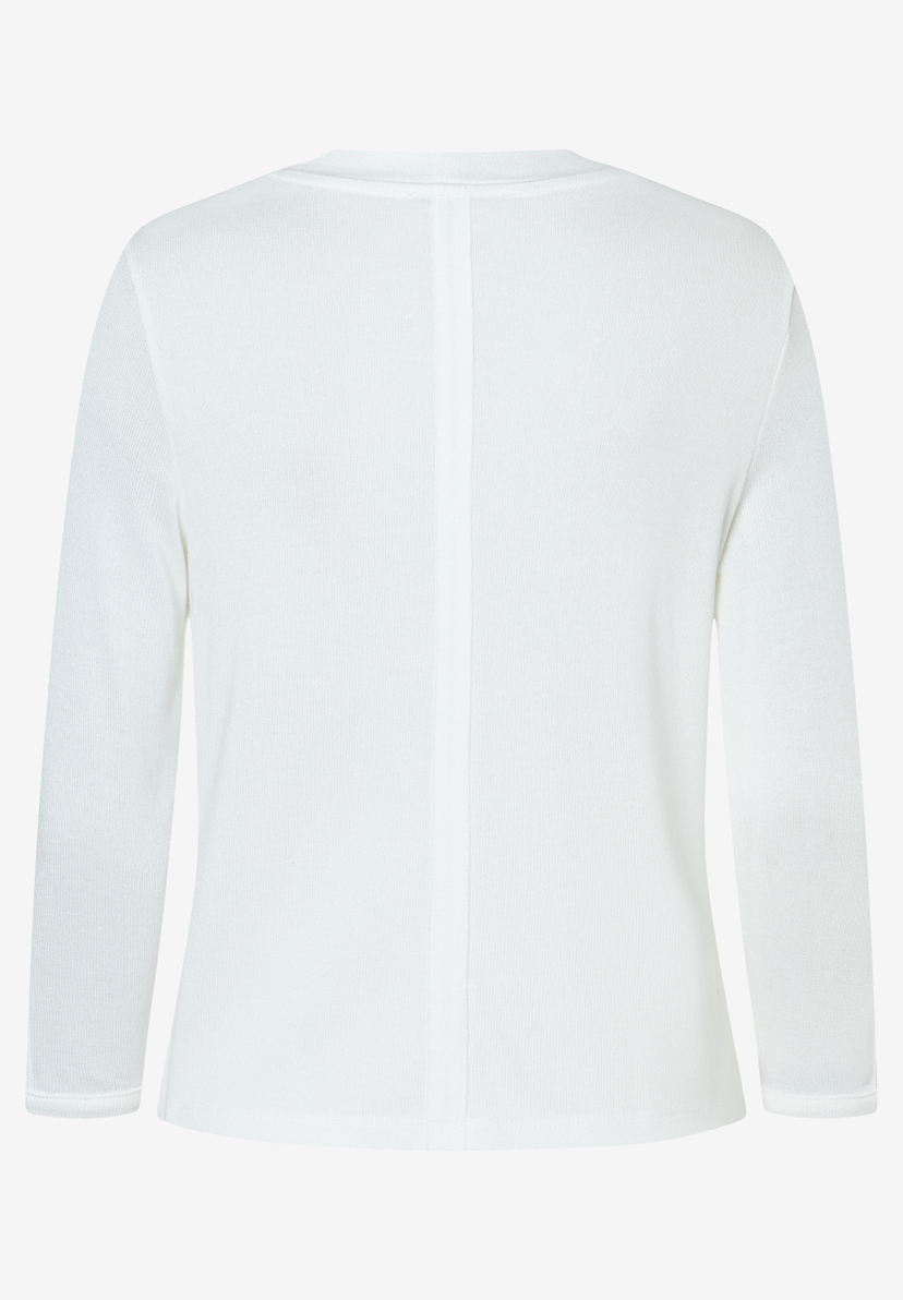 Ein weißes MORE & MORE Langarmshirt von hinten. Ein weißes MORE & MORE Langarmshirt von hinten.