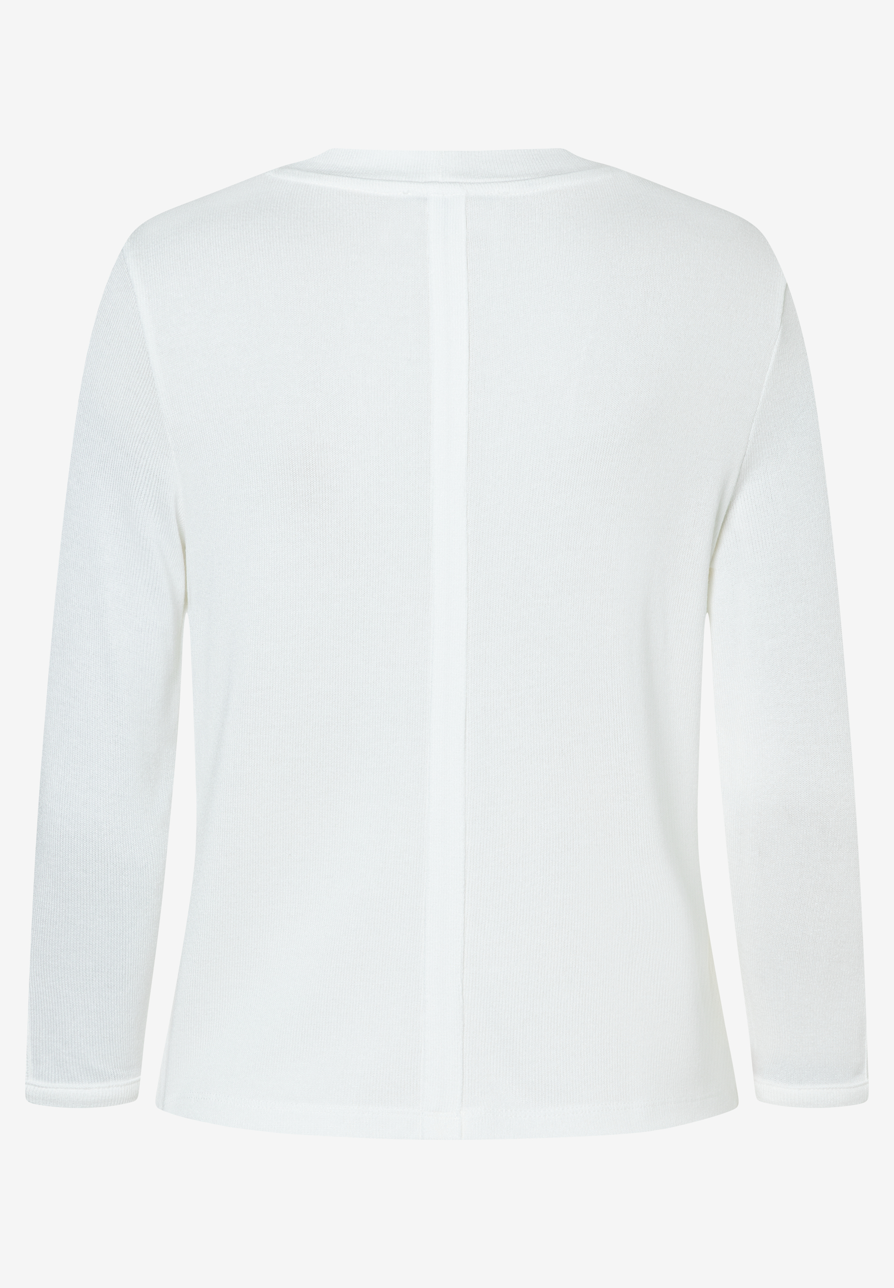 Ein weißes MORE & MORE Langarmshirt von hinten. Ein weißes MORE & MORE Langarmshirt von hinten.