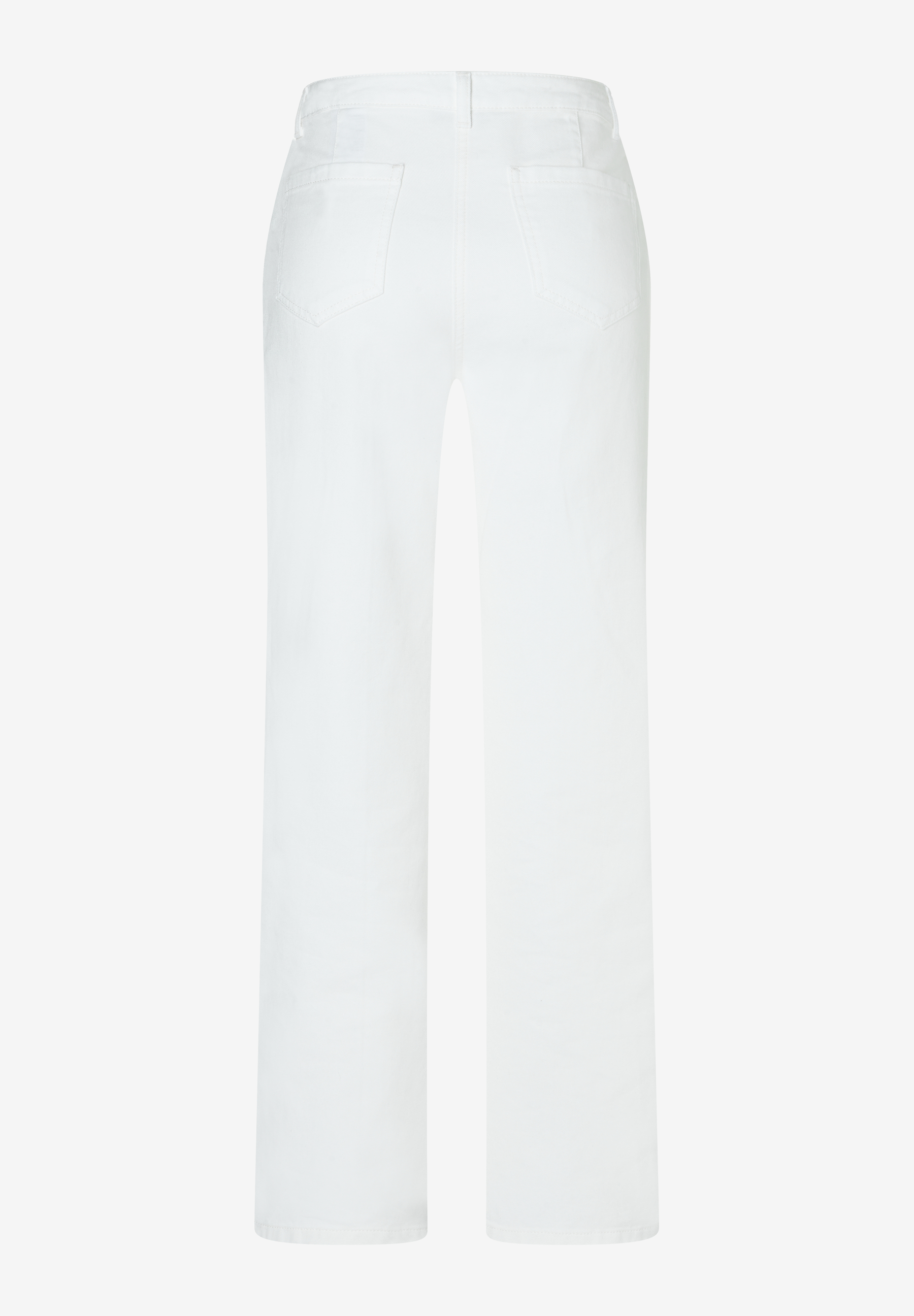 Weiße MORE & MORE Hose, hinten mit Gesäßtaschen, aus Twill-Webware für angenehmen Tragekomfort. Weiße MORE & MORE Hose, hinten mit Gesäßtaschen, aus Twill-Webware für angenehmen Tragekomfort.