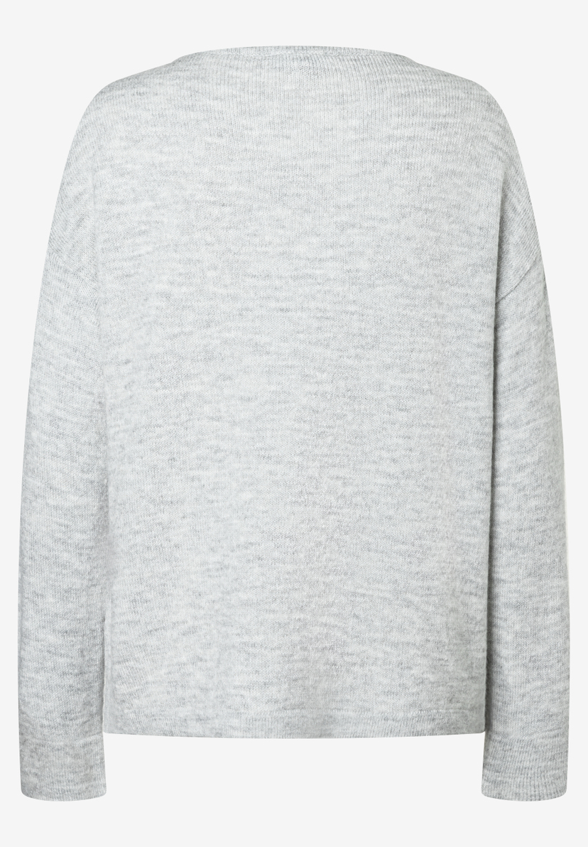 Grauer Feinstrick-Pullover von MORE & MORE mit angenehmem, elastischem Tragekomfort. Grauer Feinstrick-Pullover von MORE & MORE mit angenehmem, elastischem Tragekomfort.