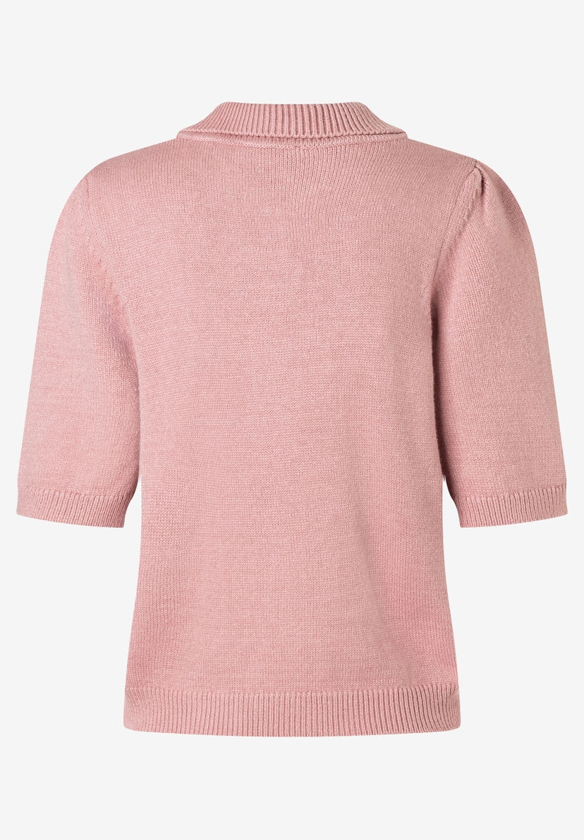 MORE & MORE Pullover in Rosé, feingestrickt, mit Stehkragen und kurzen Ärmeln. Der Saum ist gerippt. MORE & MORE Pullover in Rosé, feingestrickt, mit Stehkragen und kurzen Ärmeln. Der Saum ist gerippt.
