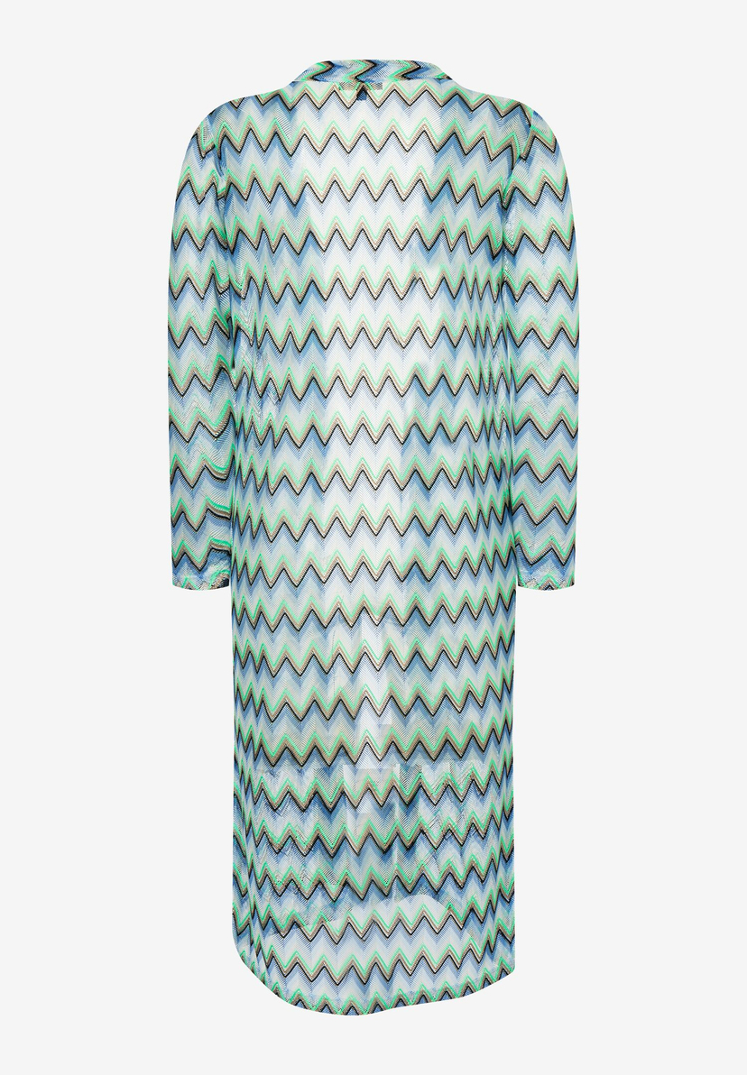 MORE & MORE Oberteil mit buntem Zickzackmuster, langärmlig und aus Jacquard-Jersey. MORE & MORE Oberteil mit buntem Zickzackmuster, langärmlig und aus Jacquard-Jersey.