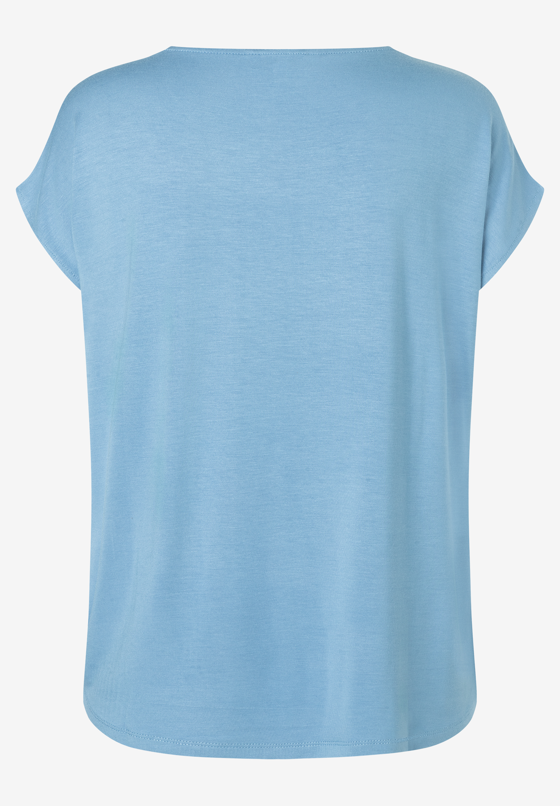 MORE & MORE hellblaues Damen T-Shirt, Rückansicht, lockerer Schnitt, kurze Ärmel, abgerundeter Saum
