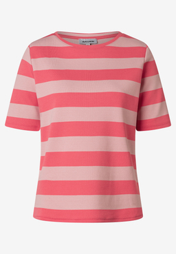 Ein MORE & MORE Oberteil, ein T-Shirt mit rosa Streifen.