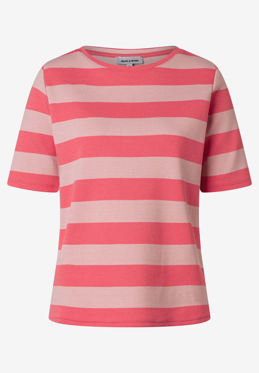 Ein MORE & MORE Oberteil, ein T-Shirt mit rosa Streifen. Ein MORE & MORE Oberteil, ein T-Shirt mit rosa Streifen.