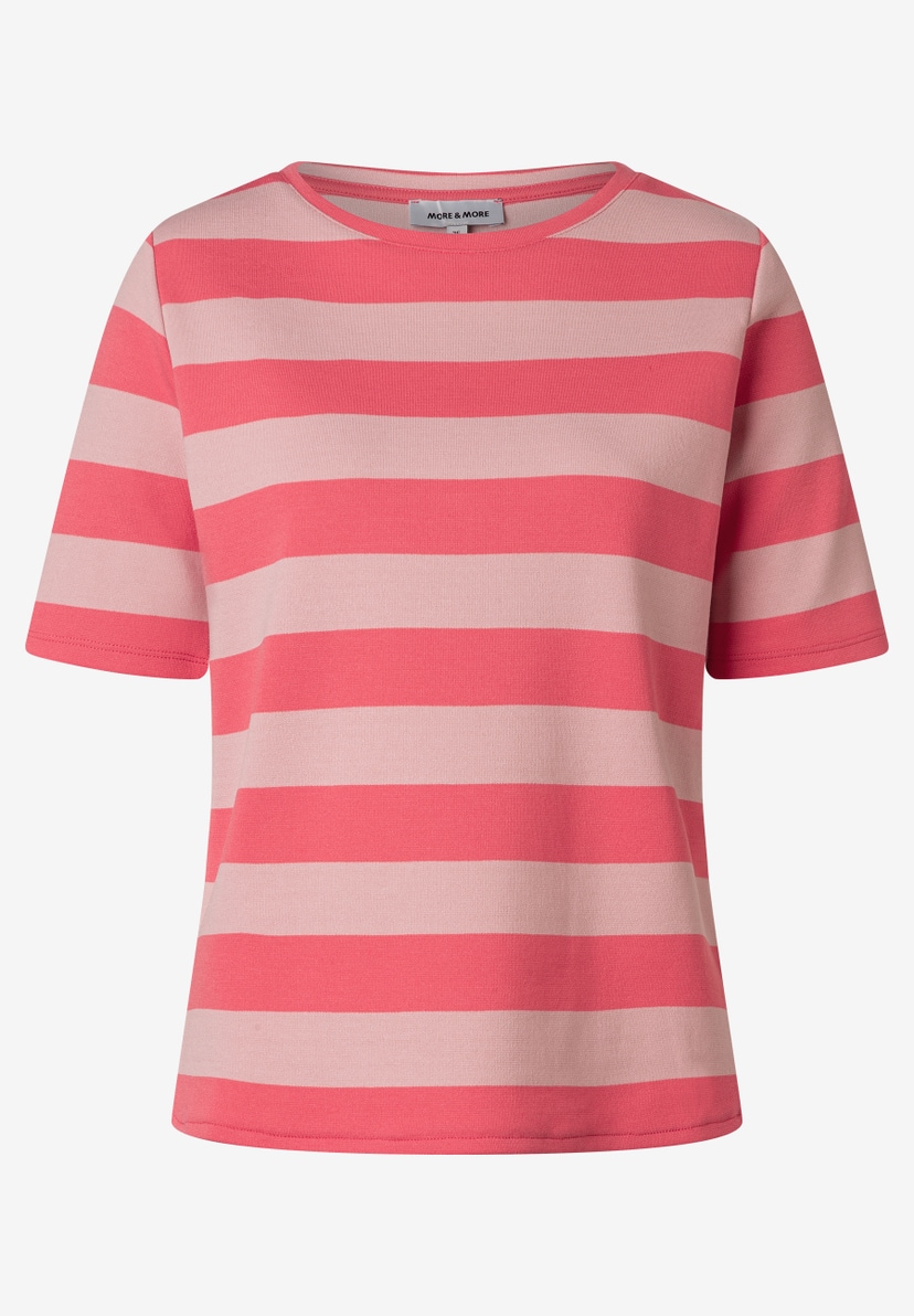 Ein MORE & MORE Oberteil, ein T-Shirt mit rosa Streifen. Ein MORE & MORE Oberteil, ein T-Shirt mit rosa Streifen.