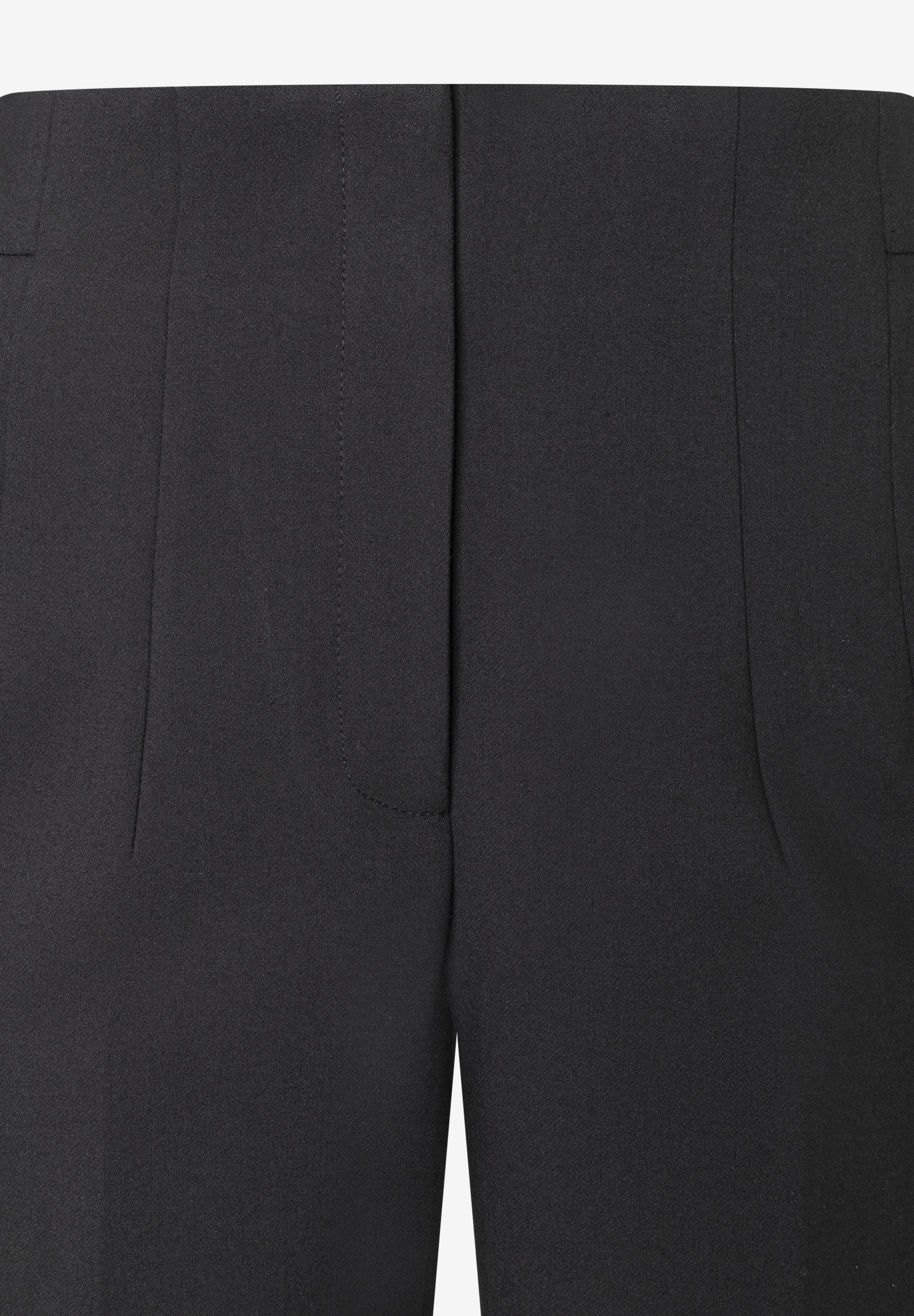 MORE & MORE schwarze Jeans/Hose mit geradem Bein, verdecktem Reißverschluss und Knopfverschluss