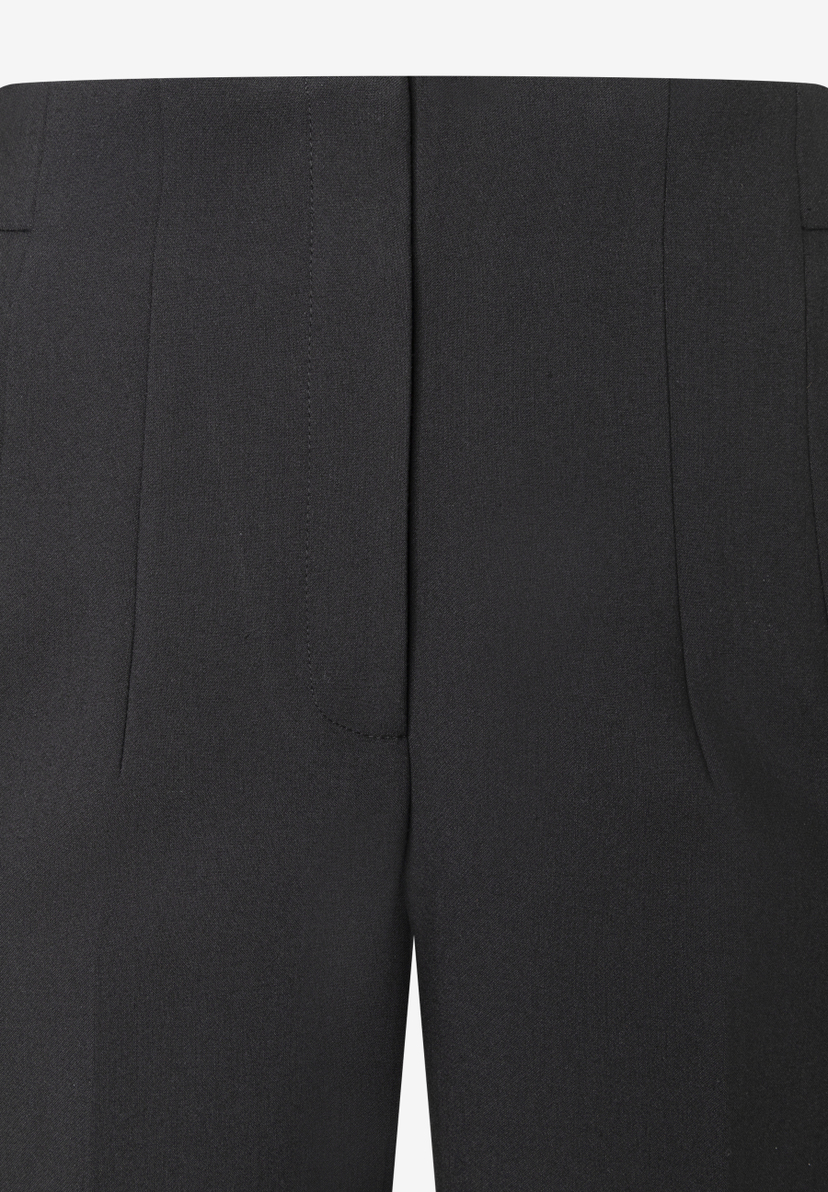 MORE & MORE schwarze Jeans/Hose mit geradem Bein, verdecktem Reißverschluss und Knopfverschluss