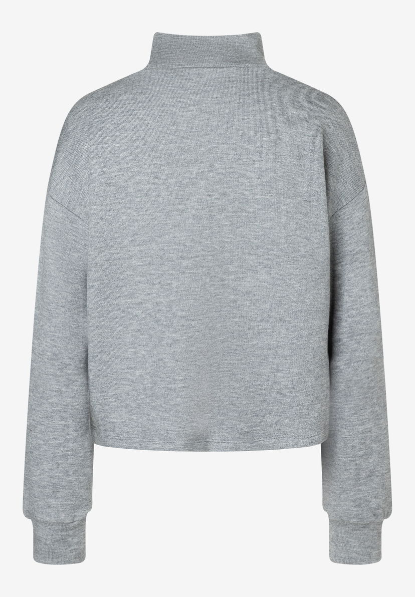 Graues MORE & MORE Sweatshirt mit hohem Kragen und Jersey-Material für angenehmen Tragekomfort. Graues MORE & MORE Sweatshirt mit hohem Kragen und Jersey-Material für angenehmen Tragekomfort.