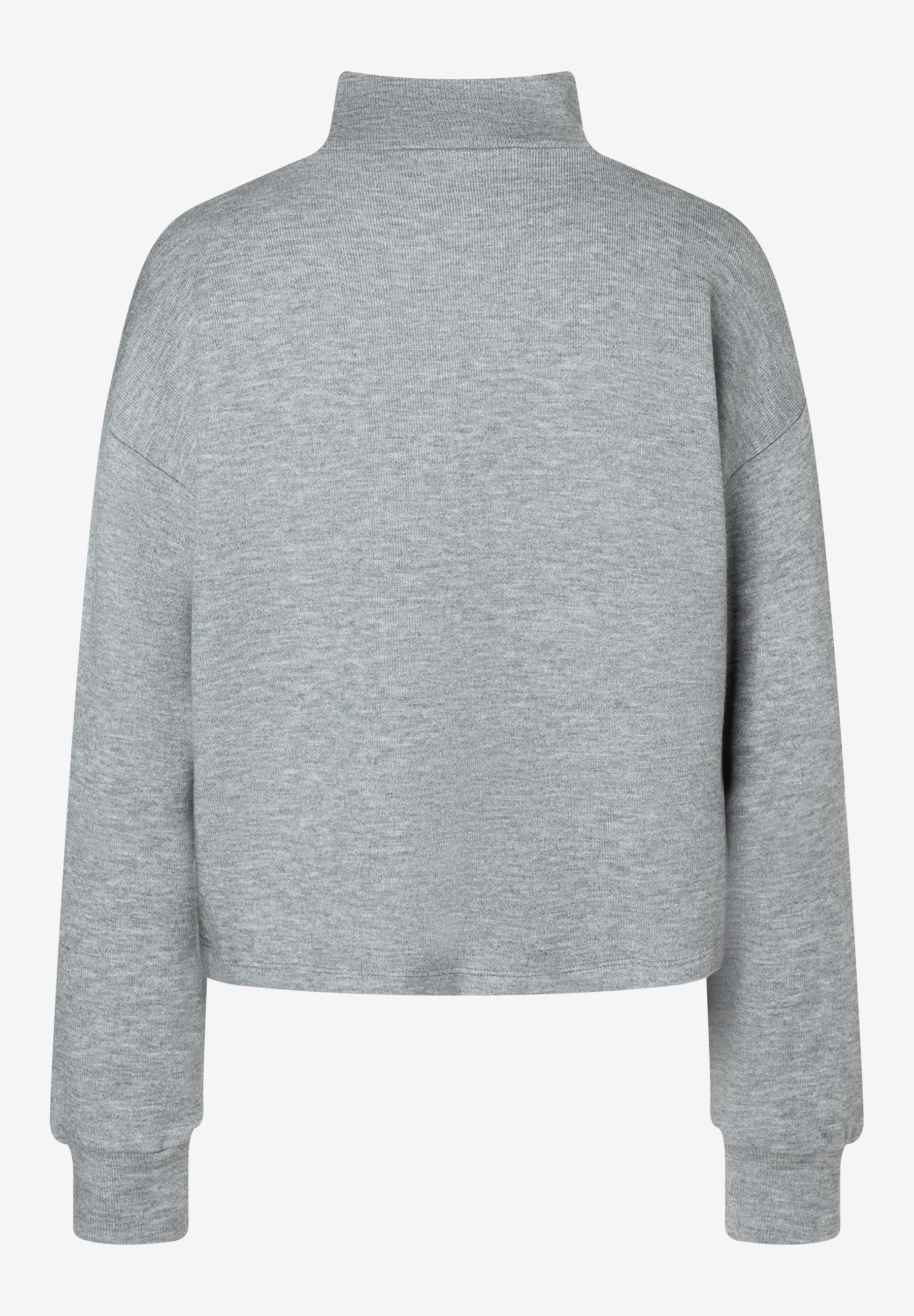 Graues MORE & MORE Sweatshirt mit hohem Kragen und Jersey-Material für angenehmen Tragekomfort. Graues MORE & MORE Sweatshirt mit hohem Kragen und Jersey-Material für angenehmen Tragekomfort.