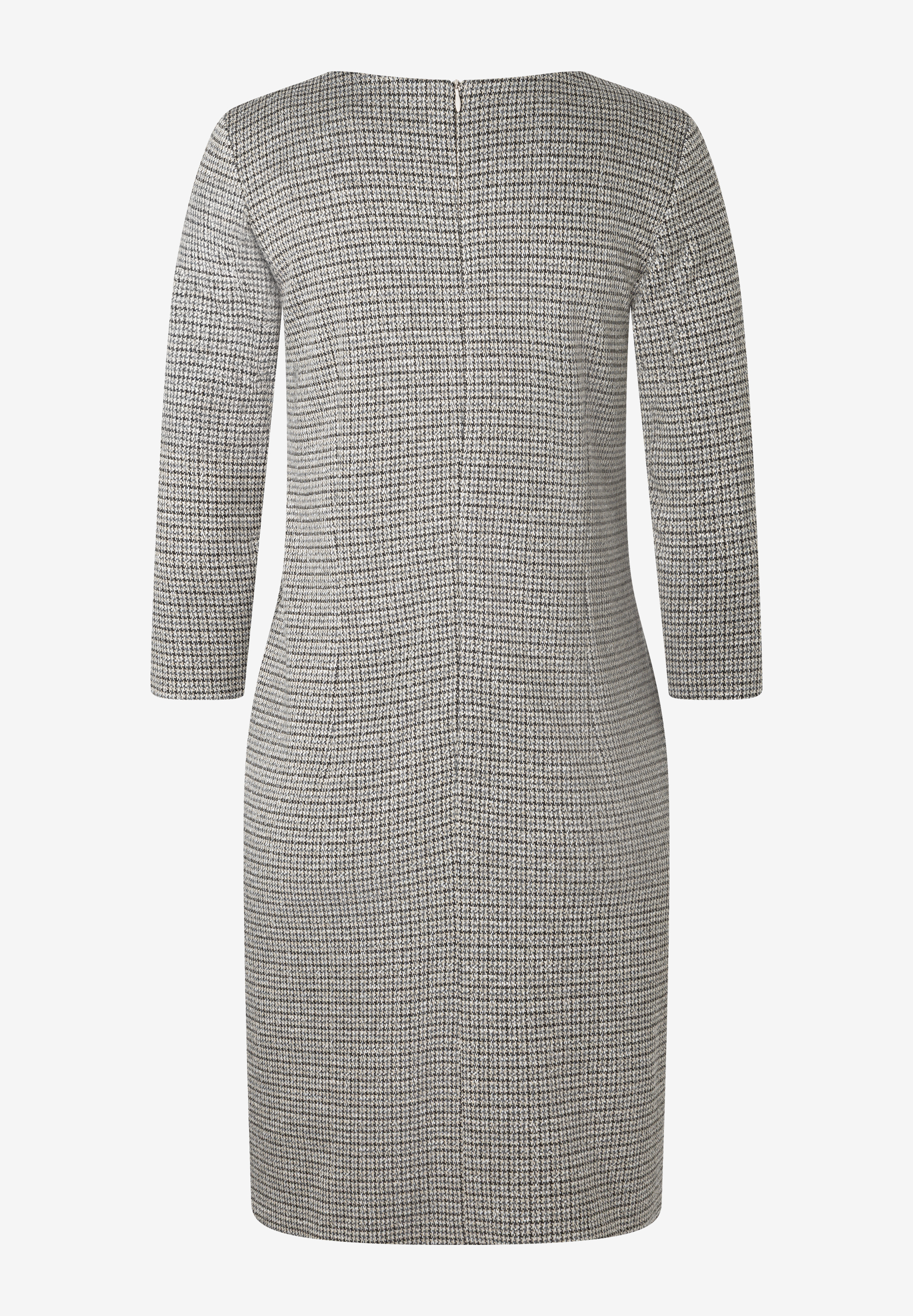 MORE & MORE Kleid im Hahnentrittmuster mit 3/4-Ärmeln, Reißverschluss hinten. Perfekt für elegante Anlässe.