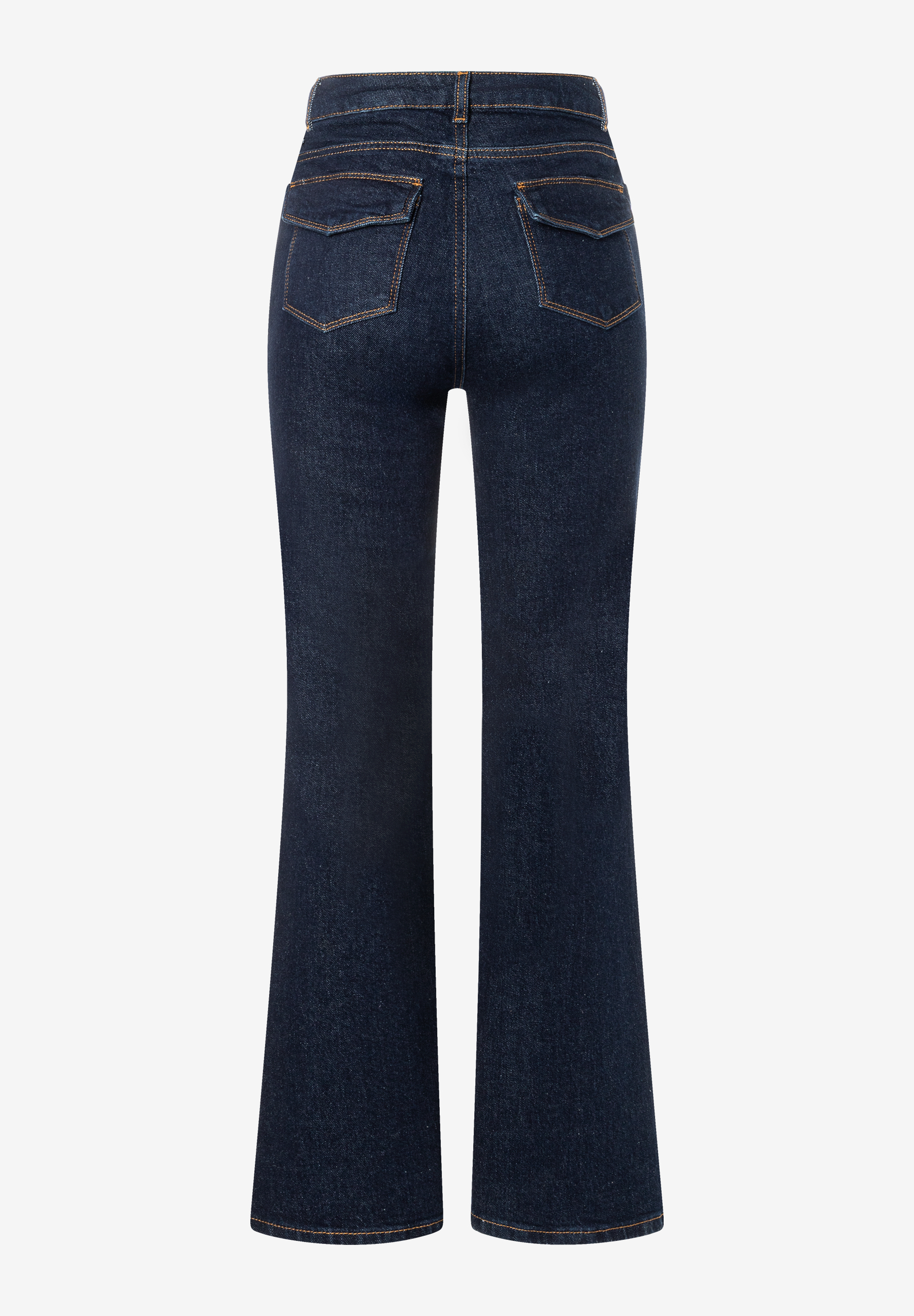 MORE & MORE Jeans aus Stretch-Denim in dunklem Blau. Bootcut-Schnitt mit 2 Pattentaschen und 2 Gesäßtaschen. MORE & MORE Jeans aus Stretch-Denim in dunklem Blau. Bootcut-Schnitt mit 2 Pattentaschen und 2 Gesäßtaschen.