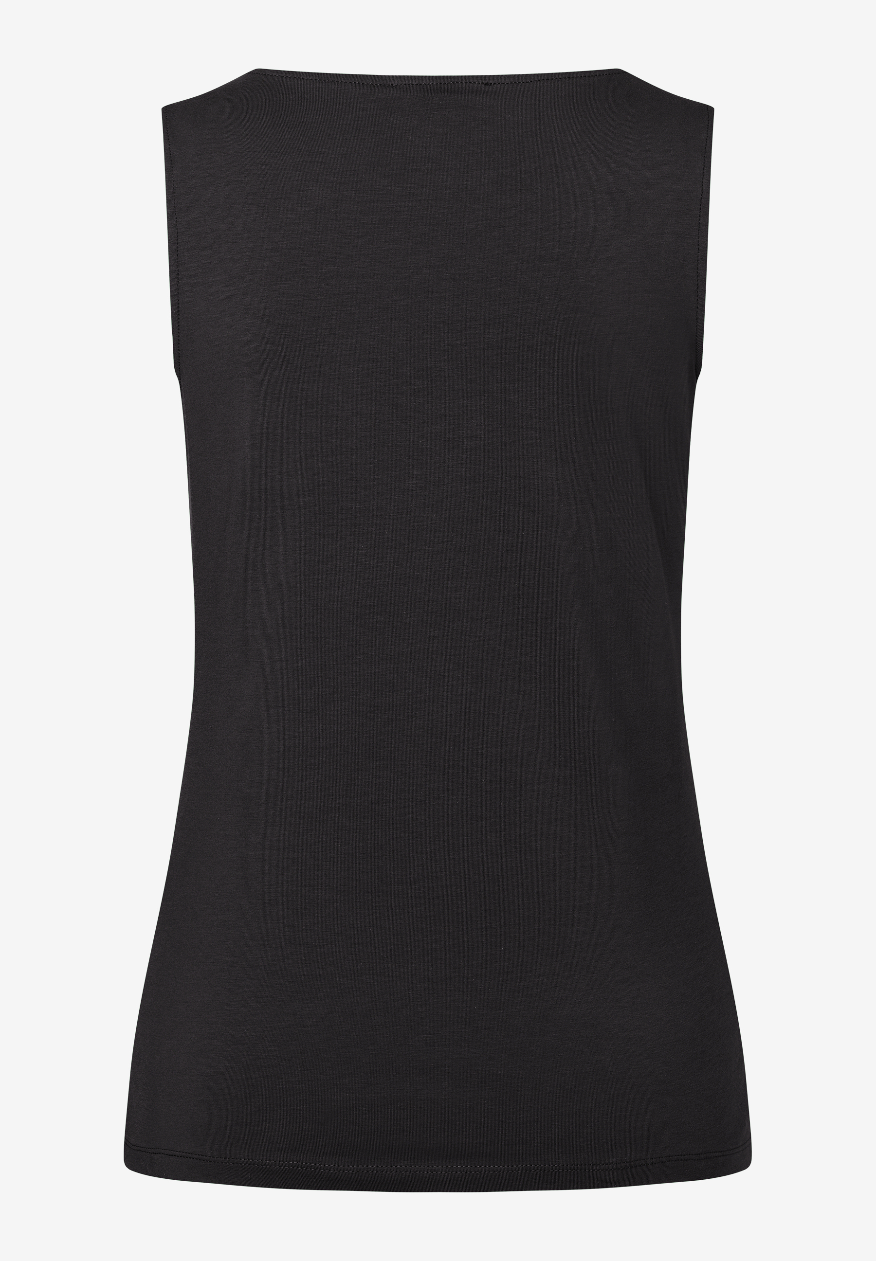 Schwarzes MORE & MORE Jersey-Top, ärmellos, mit geradem Ausschnitt. Angenehm, elastisch und hautfreundlich. Schwarzes MORE & MORE Jersey-Top, ärmellos, mit geradem Ausschnitt. Angenehm, elastisch und hautfreundlich.