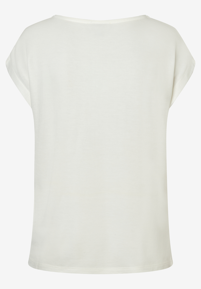 Ein weißes MORE & MORE Jersey-Top mit kurzem Ärmel. Ein weißes MORE & MORE Jersey-Top mit kurzem Ärmel.