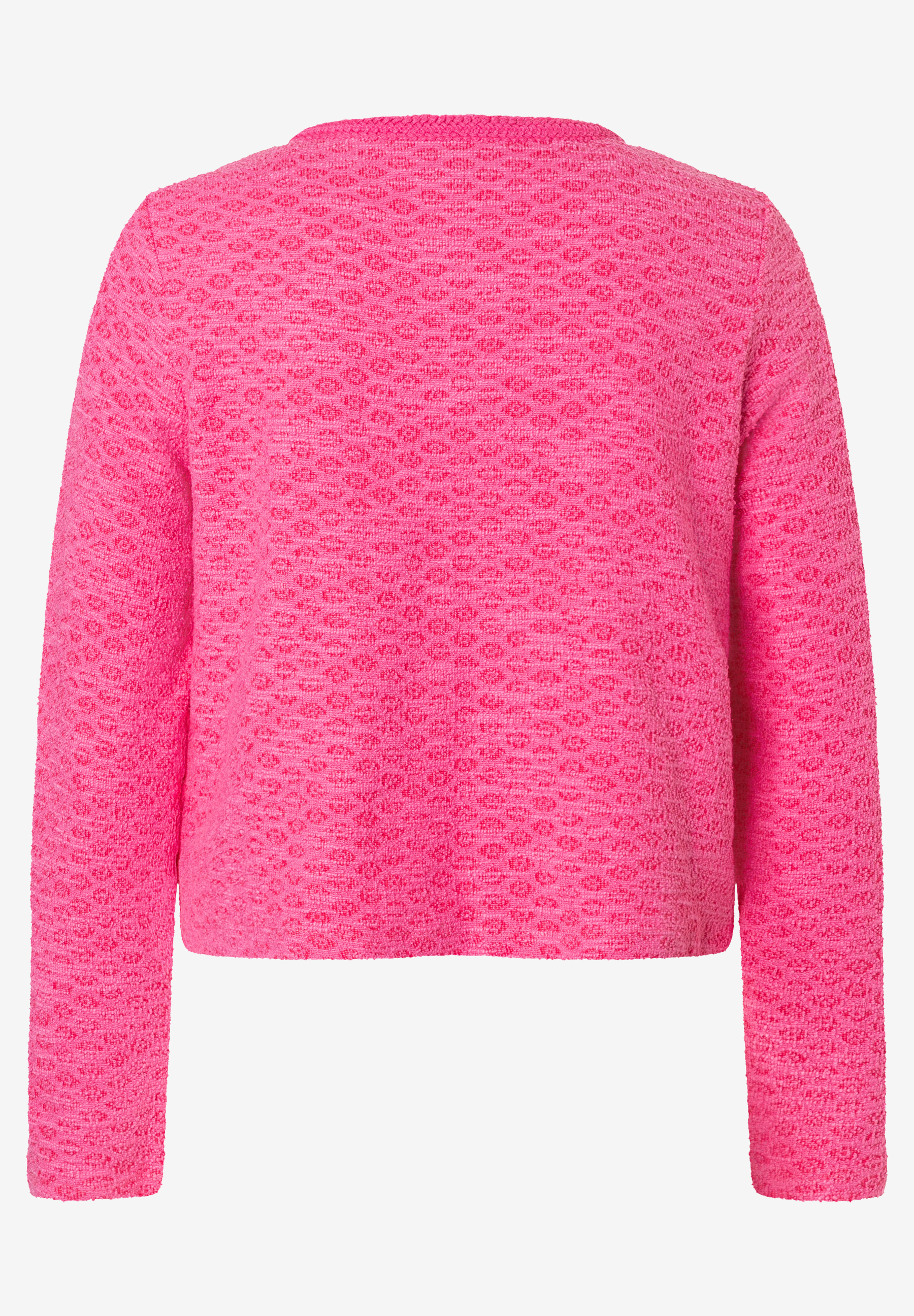 Ein pinkfarbenes MORE & MORE Oberteil mit langen Ärmeln und einem dezenten Muster. Ein pinkfarbenes MORE & MORE Oberteil mit langen Ärmeln und einem dezenten Muster.