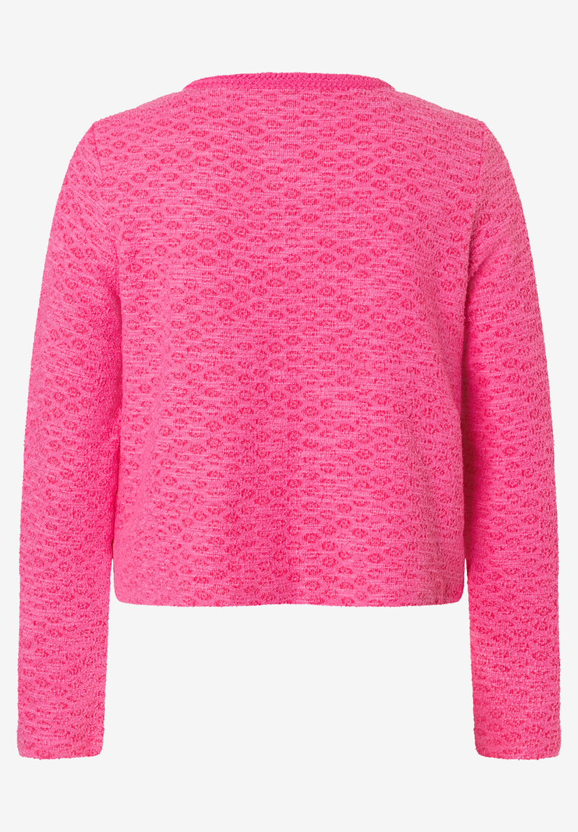 Ein pinkfarbenes MORE & MORE Oberteil mit langen Ärmeln und einem dezenten Muster. Ein pinkfarbenes MORE & MORE Oberteil mit langen Ärmeln und einem dezenten Muster.