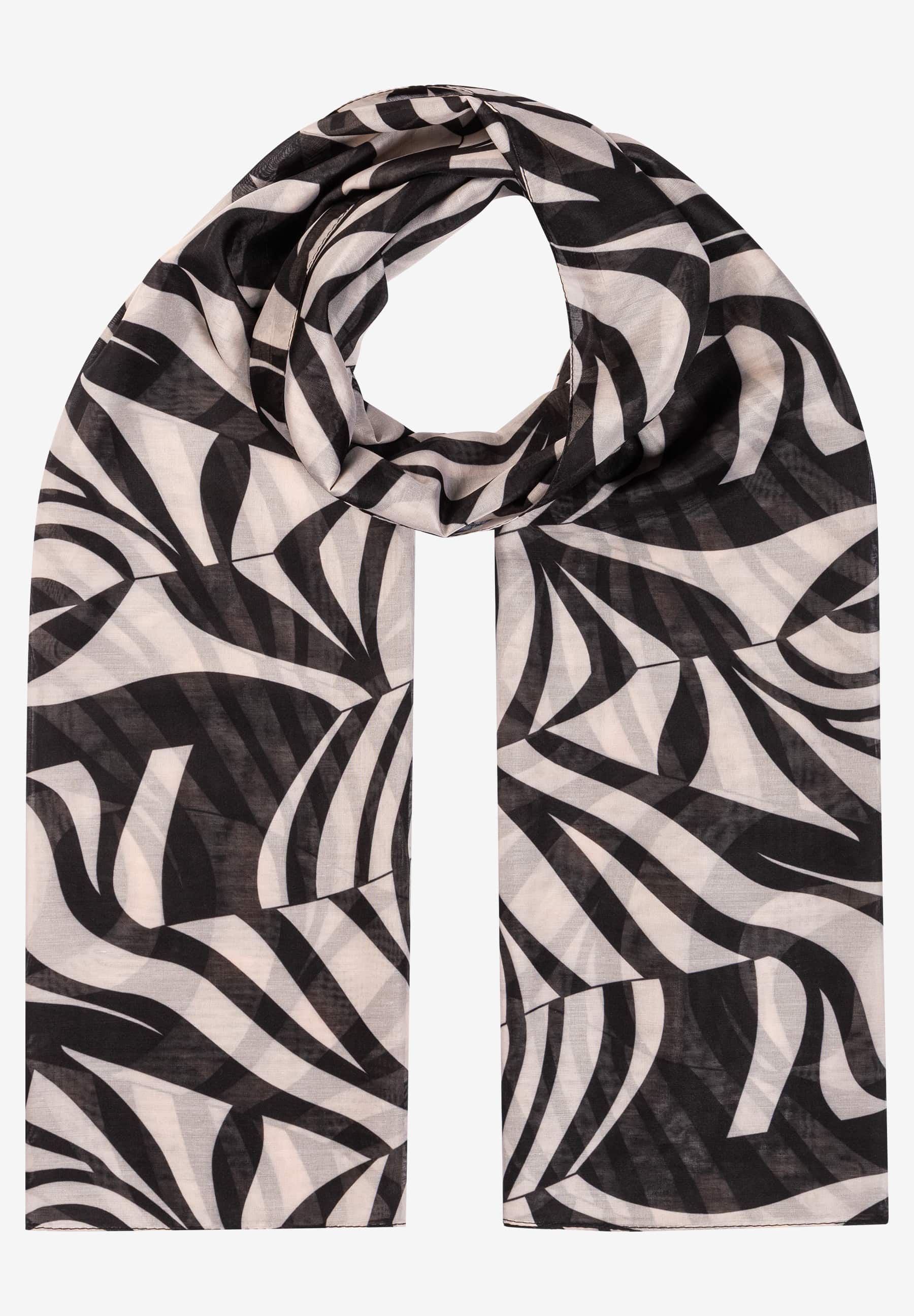 Ein MORE & MORE Accessoire: Schal mit abstraktem Schwarz-Weiß-Muster.