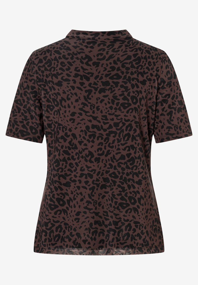 MORE & MORE Damen T-Shirt/Top mit Leopardenmuster in Braun und Schwarz. MORE & MORE Damen T-Shirt/Top mit Leopardenmuster in Braun und Schwarz.