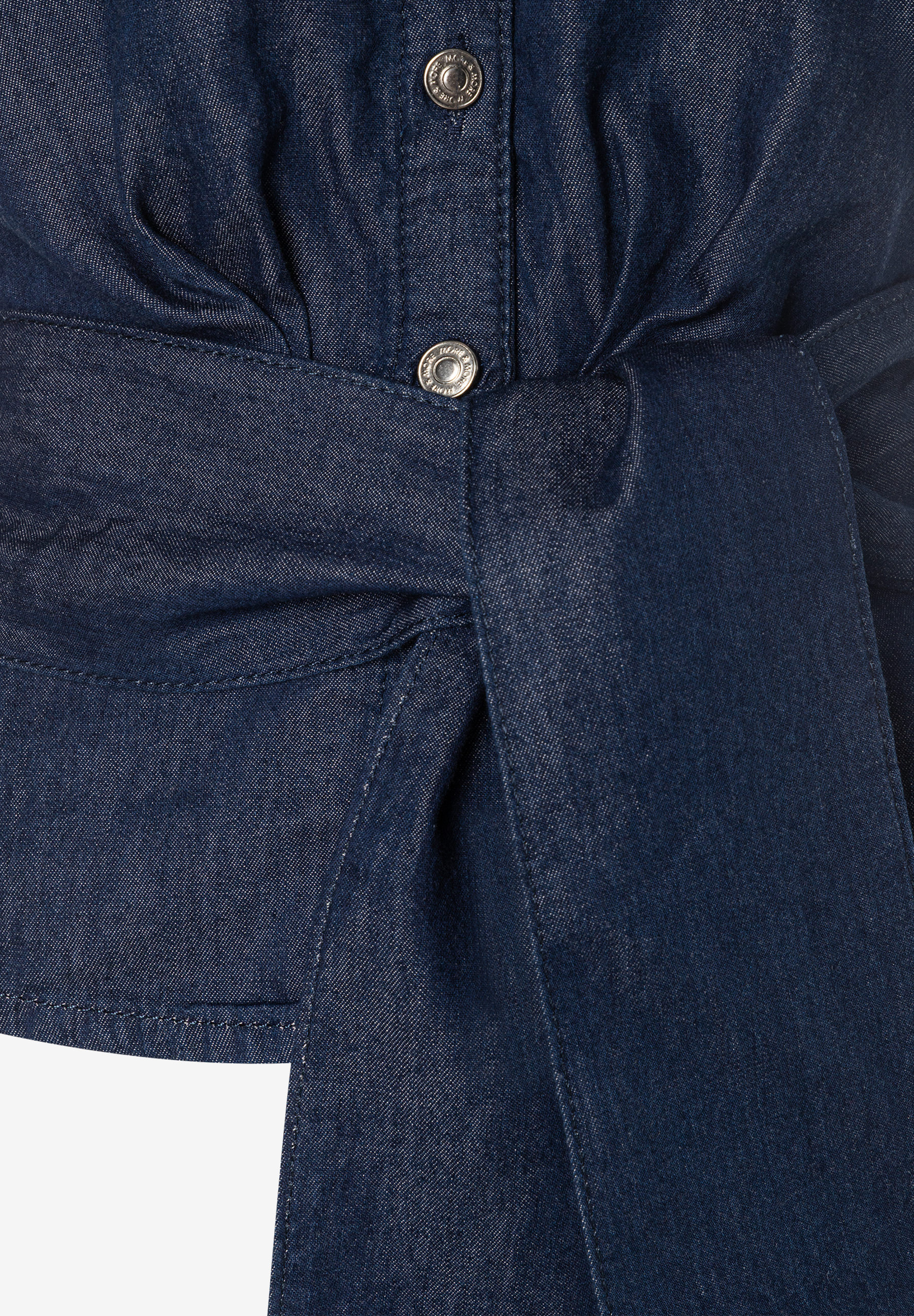MORE & MORE Jeansbluse aus Denim mit Taillenknoten und Knopfleiste für angenehmen Tragekomfort MORE & MORE Jeansbluse aus Denim mit Taillenknoten und Knopfleiste für angenehmen Tragekomfort