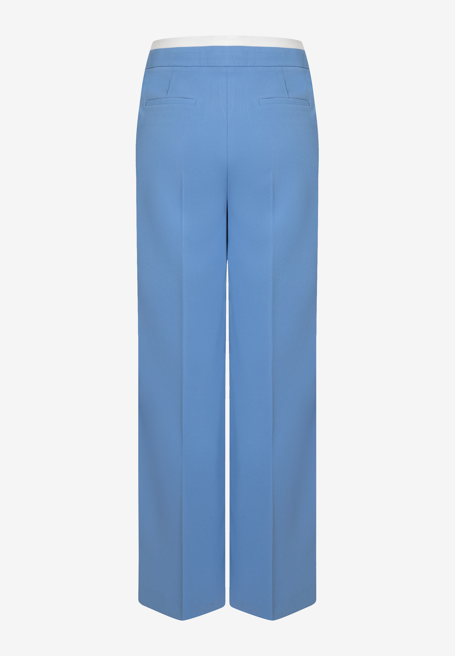 Eine blaue MORE & MORE Hose mit geradem Bein, von hinten fotografiert. Eine blaue MORE & MORE Hose mit geradem Bein, von hinten fotografiert.