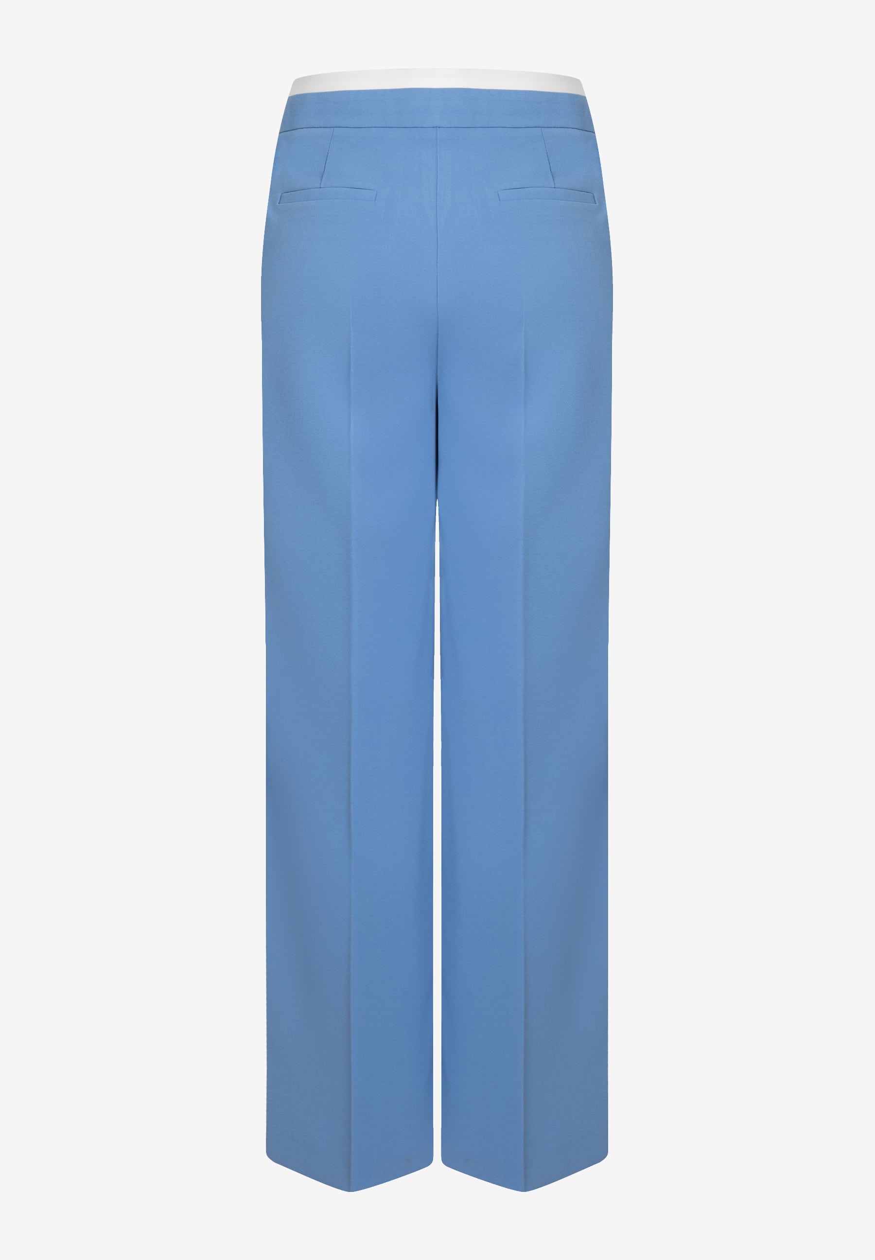 Eine blaue MORE & MORE Hose mit geradem Bein, von hinten fotografiert. Eine blaue MORE & MORE Hose mit geradem Bein, von hinten fotografiert.