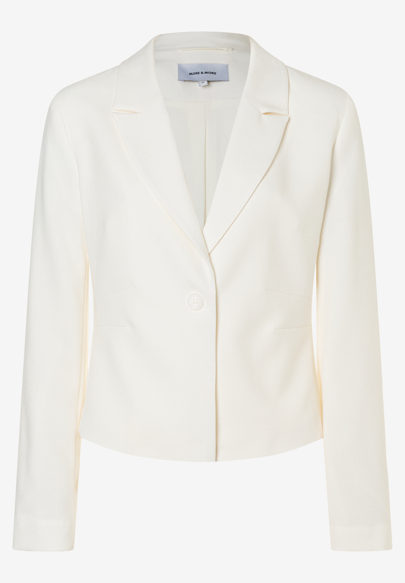 Ein weißer MORE & MORE Blazer mit Knopfverschluss. Ein weißer MORE & MORE Blazer mit Knopfverschluss.