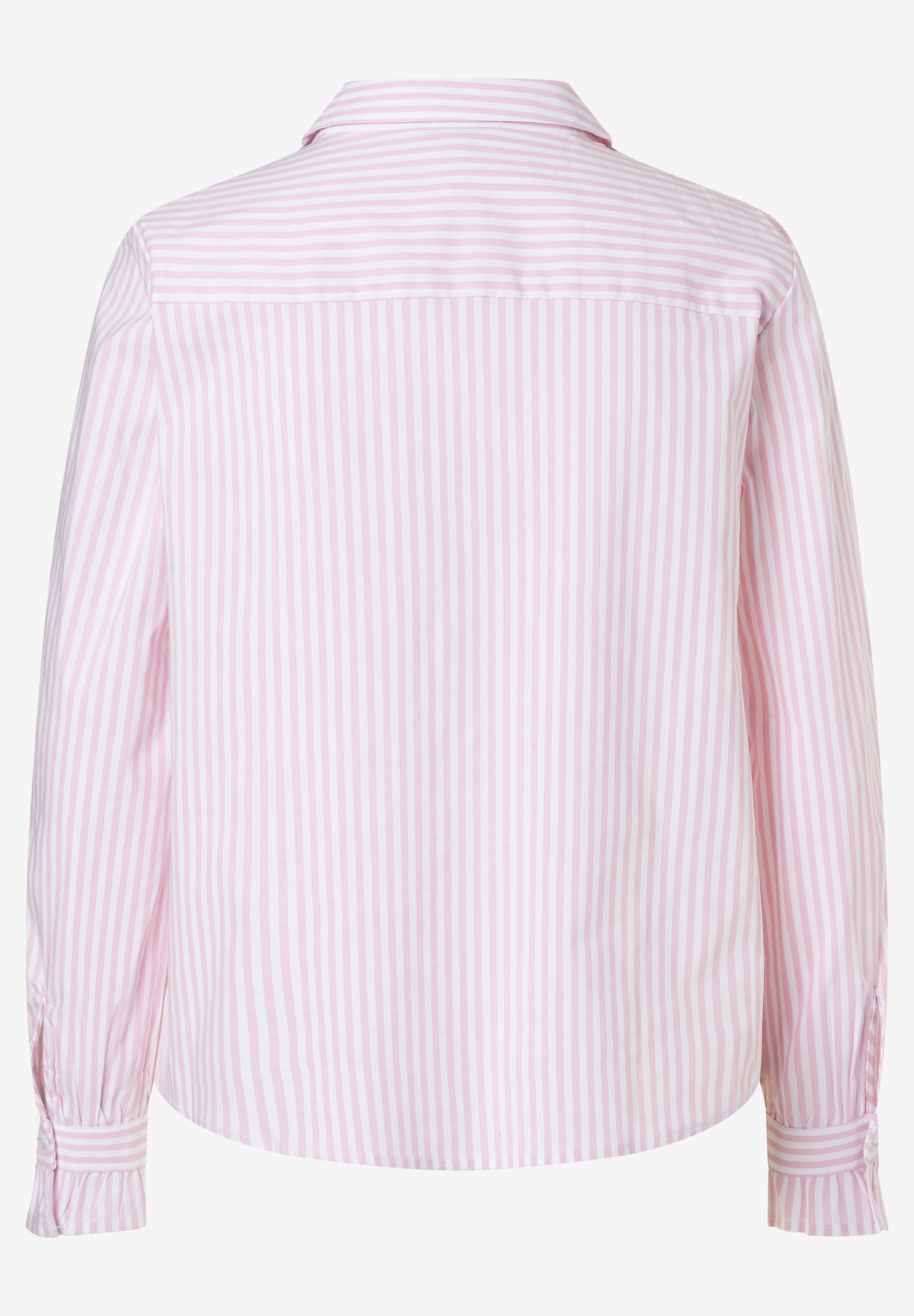 MORE & MORE Damen-Popeline-Bluse mit pink-weißen Streifen, angenehmem, elastischem Tragekomfort und gekräuselten Ärmelbündchen. MORE & MORE Damen-Popeline-Bluse mit pink-weißen Streifen, angenehmem, elastischem Tragekomfort und gekräuselten Ärmelbündchen.