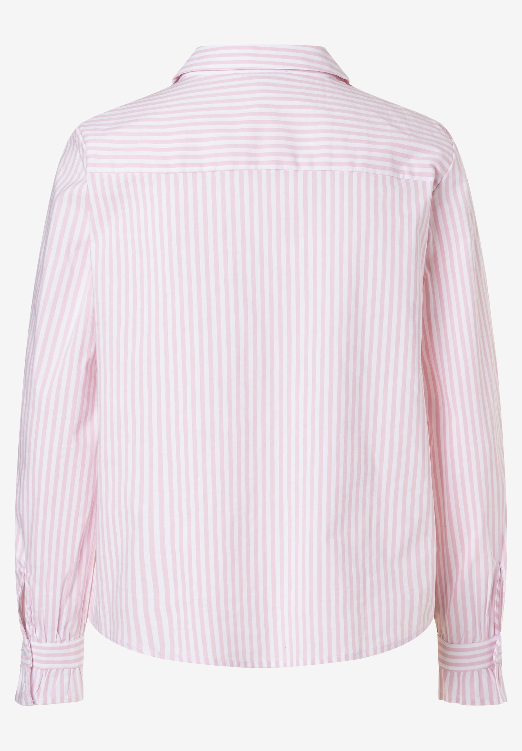 MORE & MORE Damen-Popeline-Bluse mit pink-weißen Streifen, angenehmem, elastischem Tragekomfort und gekräuselten Ärmelbündchen. MORE & MORE Damen-Popeline-Bluse mit pink-weißen Streifen, angenehmem, elastischem Tragekomfort und gekräuselten Ärmelbündchen.