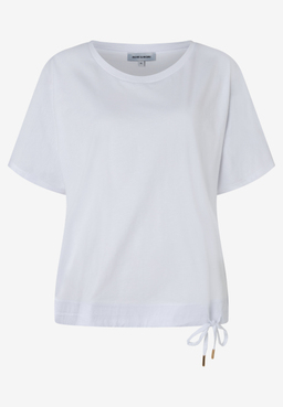 MORE & MORE T-Shirt, weiß, aus softer Jersey-Webware mit Tunnelzug und Bindeband am Saum. Angenehmer Tragekomfort.