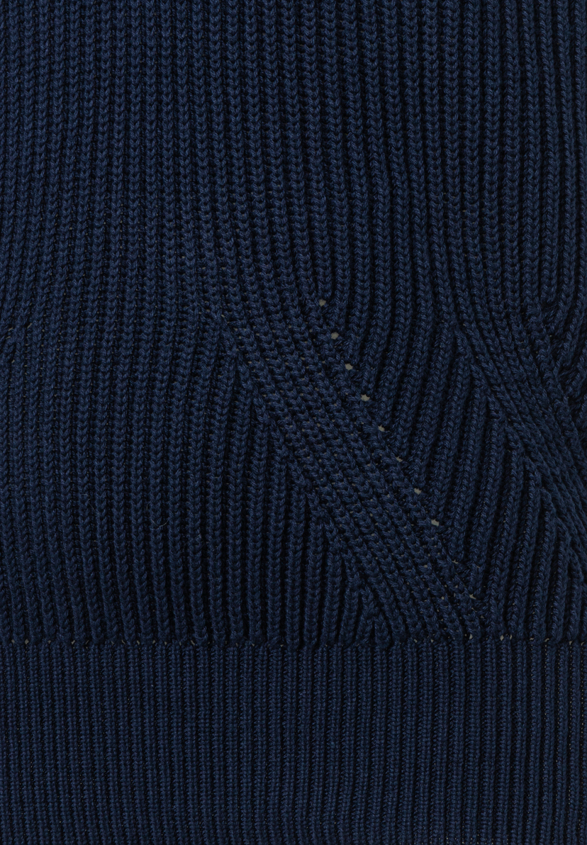 MORE & MORE dunkelblauer Rippstrickpullover: Angenehmer, elastischer & hautfreundlicher Tragekomfort. MORE & MORE dunkelblauer Rippstrickpullover: Angenehmer, elastischer & hautfreundlicher Tragekomfort.
