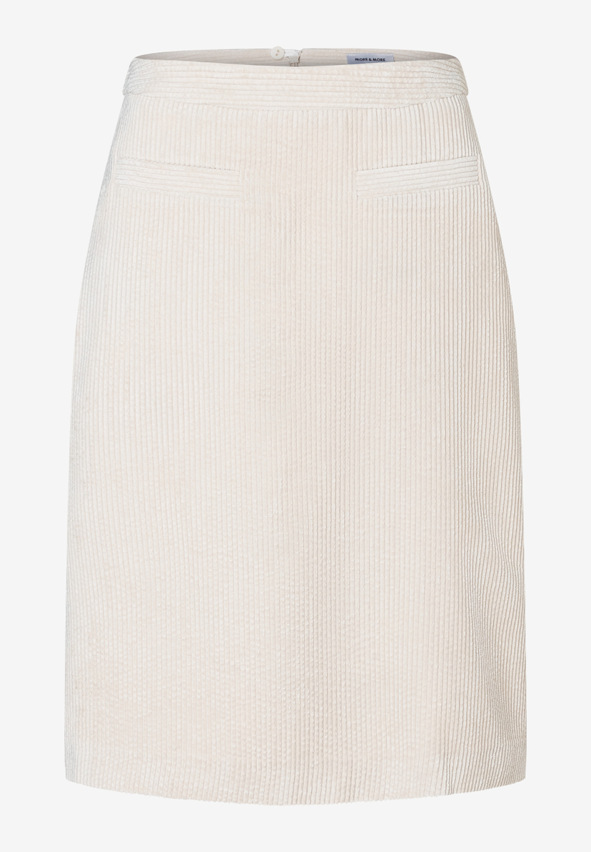 Ein beiger Cordrock von MORE & MORE mit bequemer, elastischer Materialkonstruktion. Ein beiger Cordrock von MORE & MORE mit bequemer, elastischer Materialkonstruktion.