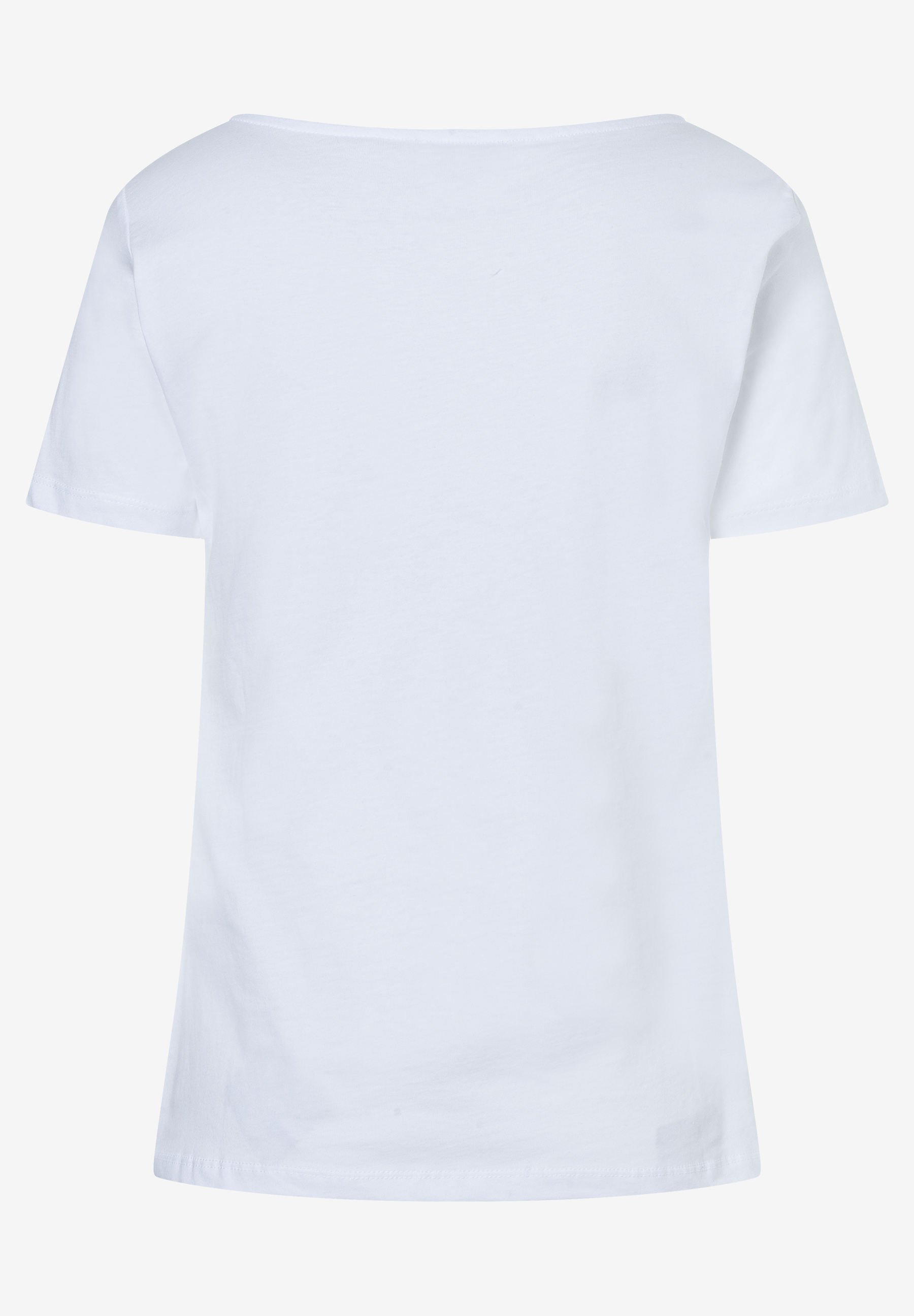 Rückansicht eines weißen MORE & MORE T-Shirts. Angenehmer Tragekomfort durch Jersey und soften Griff. Rückansicht eines weißen MORE & MORE T-Shirts. Angenehmer Tragekomfort durch Jersey und soften Griff.