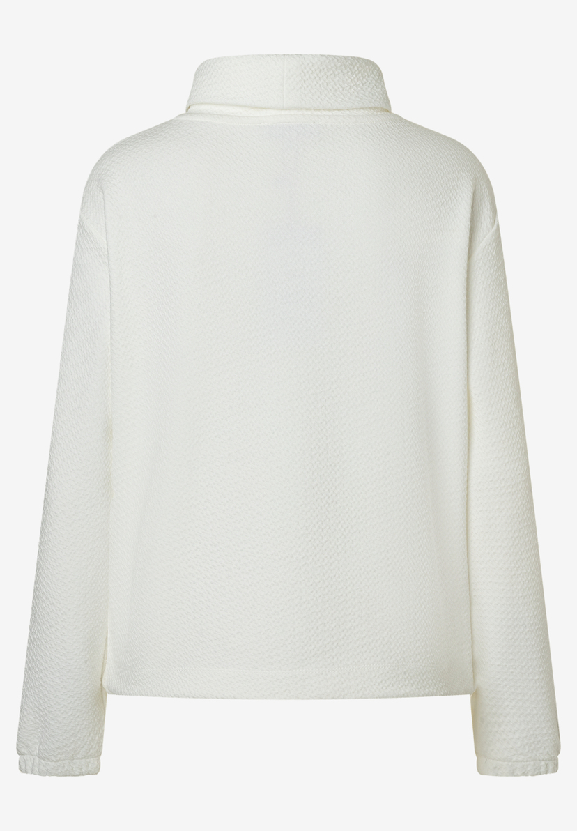 MORE & MORE Sweatshirt in hellem Creme mit Kragen und weiten Ärmeln MORE & MORE Sweatshirt in hellem Creme mit Kragen und weiten Ärmeln