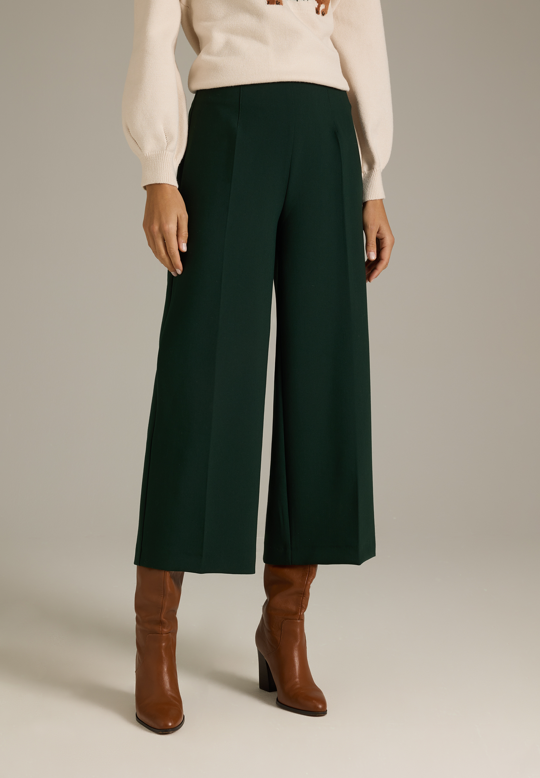 MORE & MORE Jeans/Hose für Damen, aus Webware mit angenehmem Tragekomfort, elastisch, in Dunkelgrün