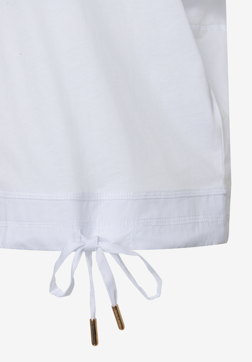 MORE & MORE T-Shirt/Top mit Kordelzug und goldenen Details am Saum, aus weichem Jersey und Webware MORE & MORE T-Shirt/Top mit Kordelzug und goldenen Details am Saum, aus weichem Jersey und Webware