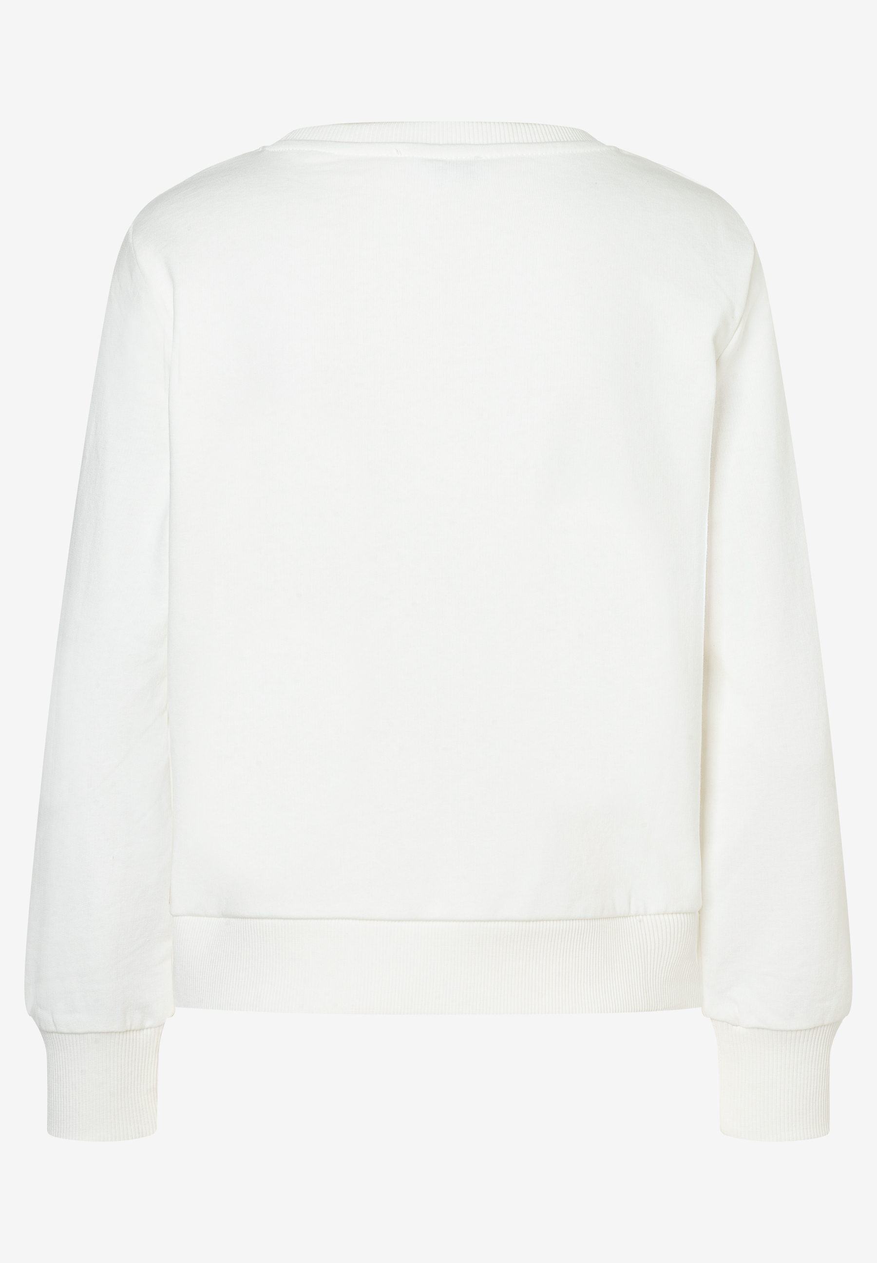 Ein weißes MORE & MORE Sweatshirt mit elastischem Sweat-Material, das für Tragekomfort sorgt. Ein weißes MORE & MORE Sweatshirt mit elastischem Sweat-Material, das für Tragekomfort sorgt.