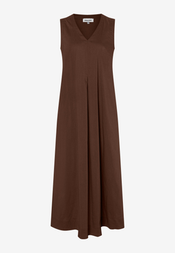 MORE & MORE Midi-Kleid aus brauner Webware. Das leichte, hautfreundliche Oberteil bietet angenehmen Tragekomfort.