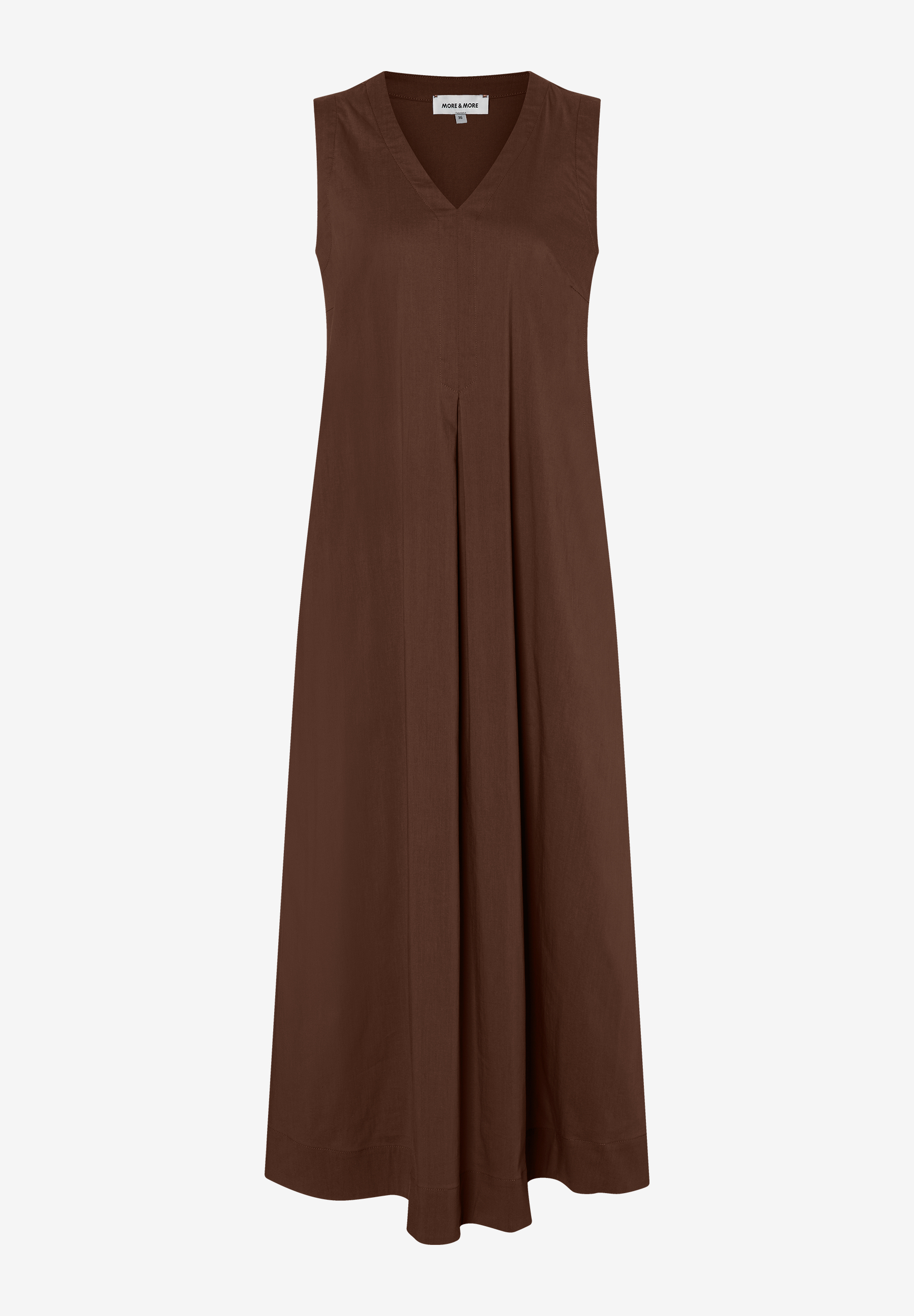 MORE & MORE Midi-Kleid aus brauner Webware. Das leichte, hautfreundliche Oberteil bietet angenehmen Tragekomfort. MORE & MORE Midi-Kleid aus brauner Webware. Das leichte, hautfreundliche Oberteil bietet angenehmen Tragekomfort.