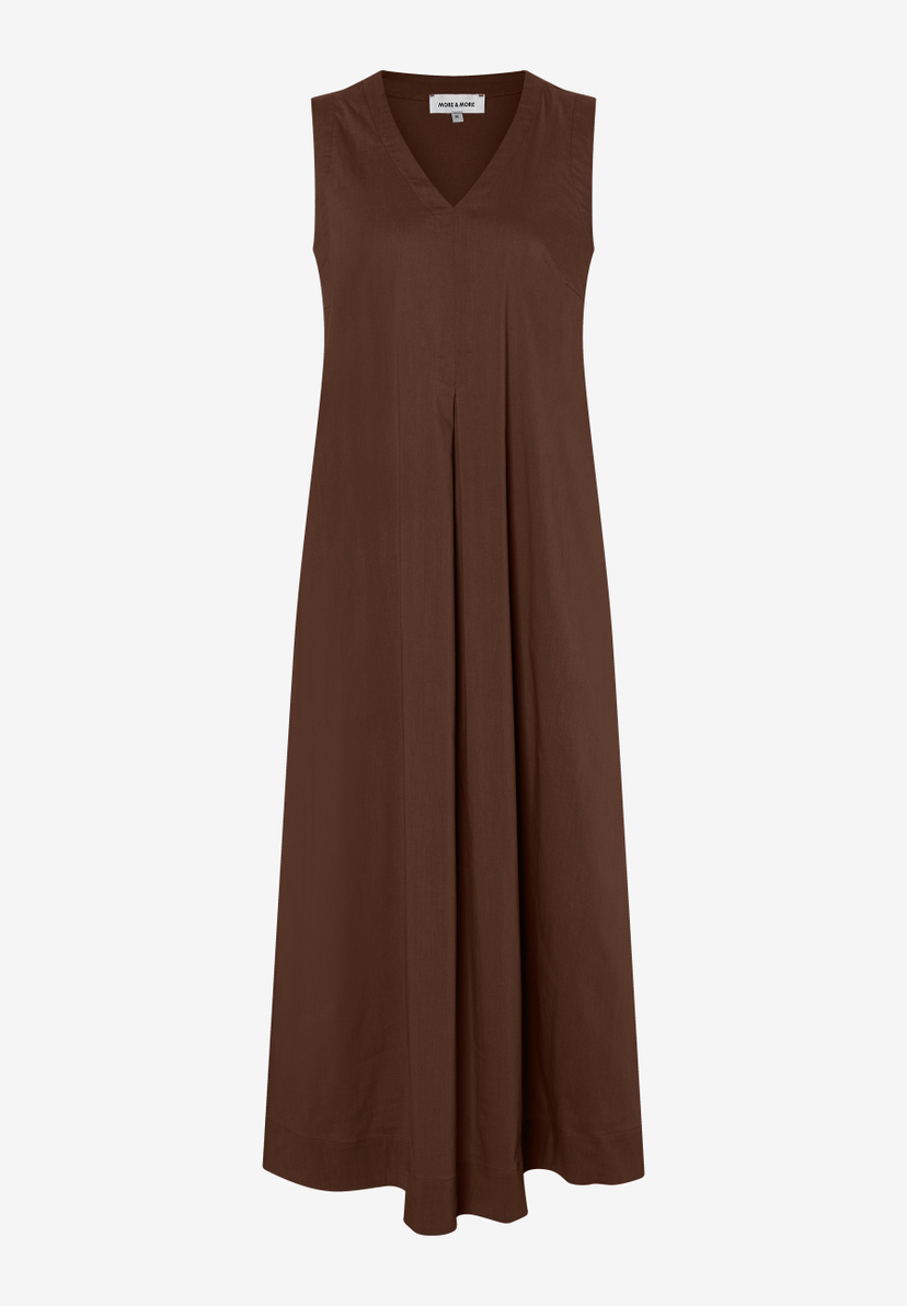 MORE & MORE Midi-Kleid aus brauner Webware. Das leichte, hautfreundliche Oberteil bietet angenehmen Tragekomfort. MORE & MORE Midi-Kleid aus brauner Webware. Das leichte, hautfreundliche Oberteil bietet angenehmen Tragekomfort.