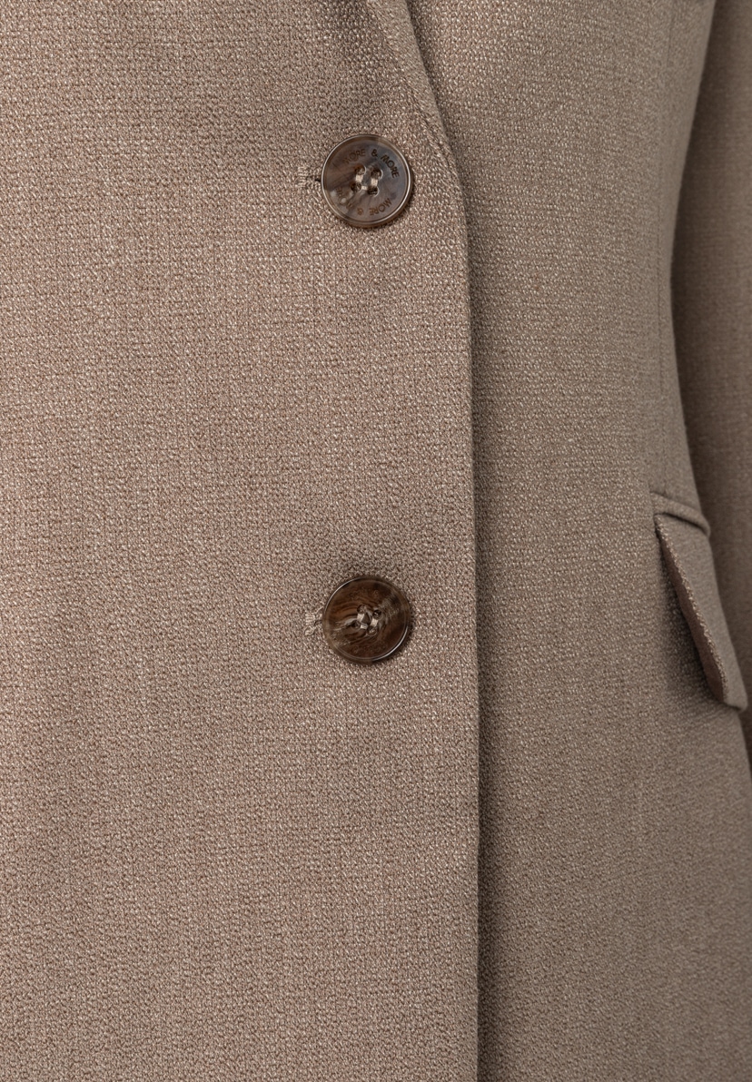 MORE & MORE Blazer in Beige, Webware, 2 Knöpfe, elastisch und angenehm zu tragen, dezenter Schimmer MORE & MORE Blazer in Beige, Webware, 2 Knöpfe, elastisch und angenehm zu tragen, dezenter Schimmer