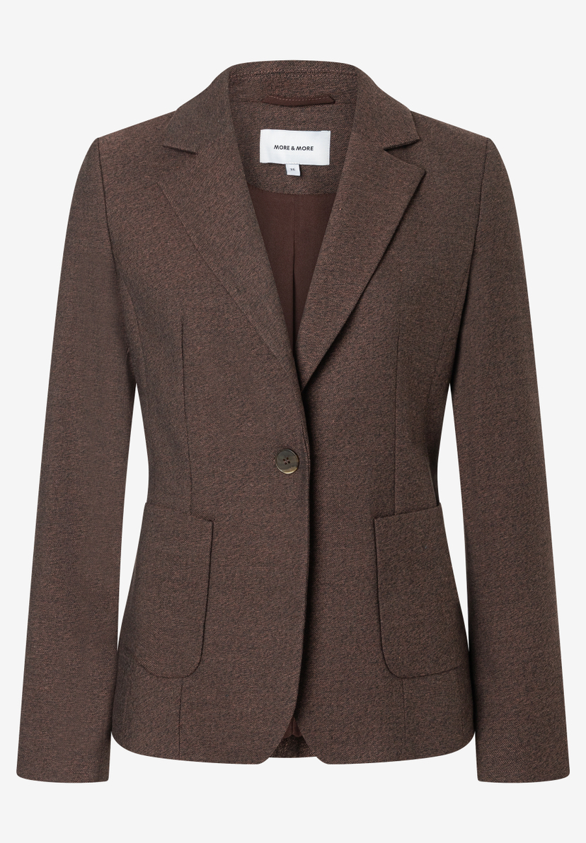 MORE & MORE Blazer in Dunkelbraun, tailliert, mit Reverskragen und Knopfverschluss. Dezente Taschen vorn. MORE & MORE Blazer in Dunkelbraun, tailliert, mit Reverskragen und Knopfverschluss. Dezente Taschen vorn.