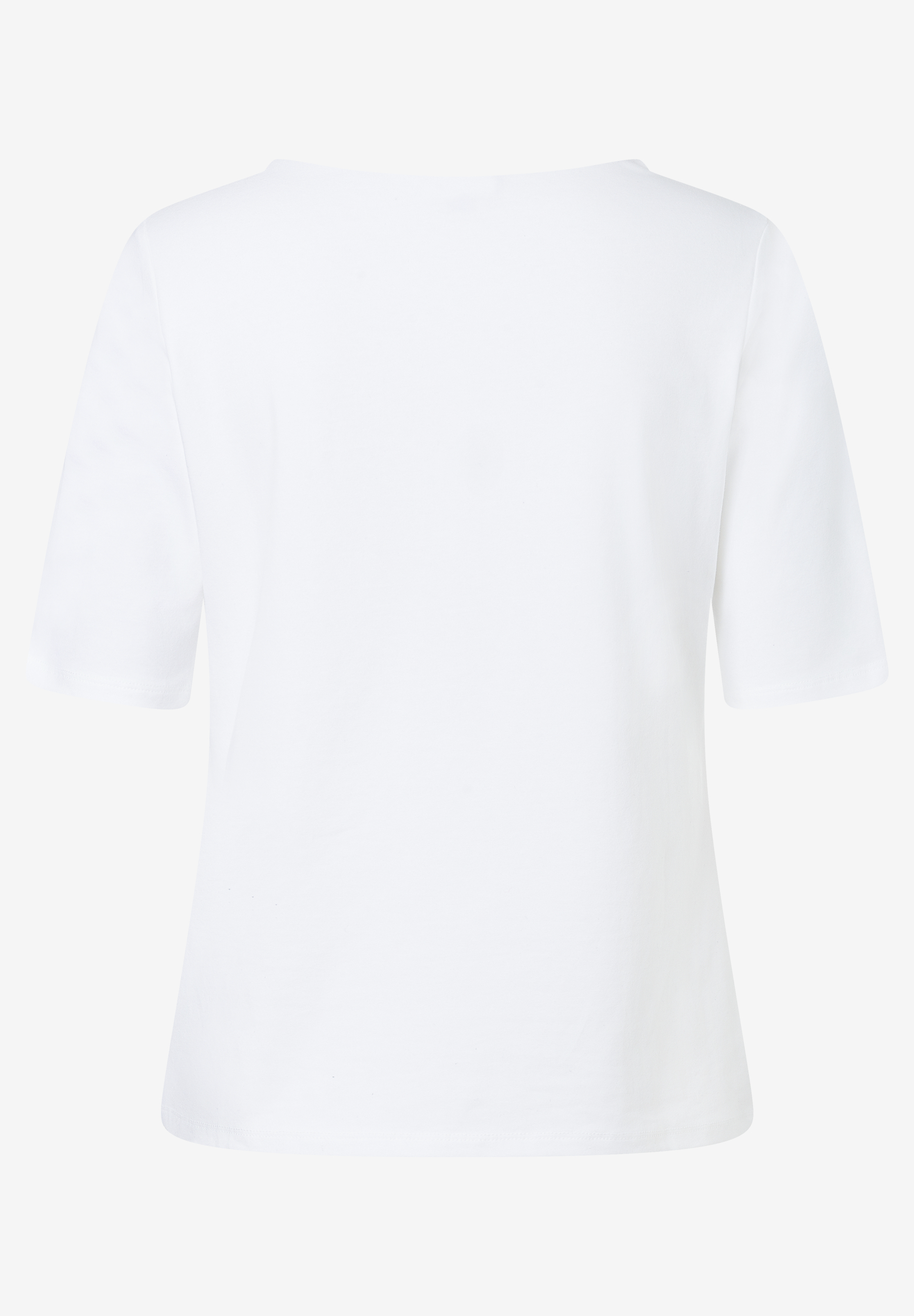 MORE & MORE weißes T-Shirt, kurzärmelig, V-Ausschnitt, schlicht und klassisch.
