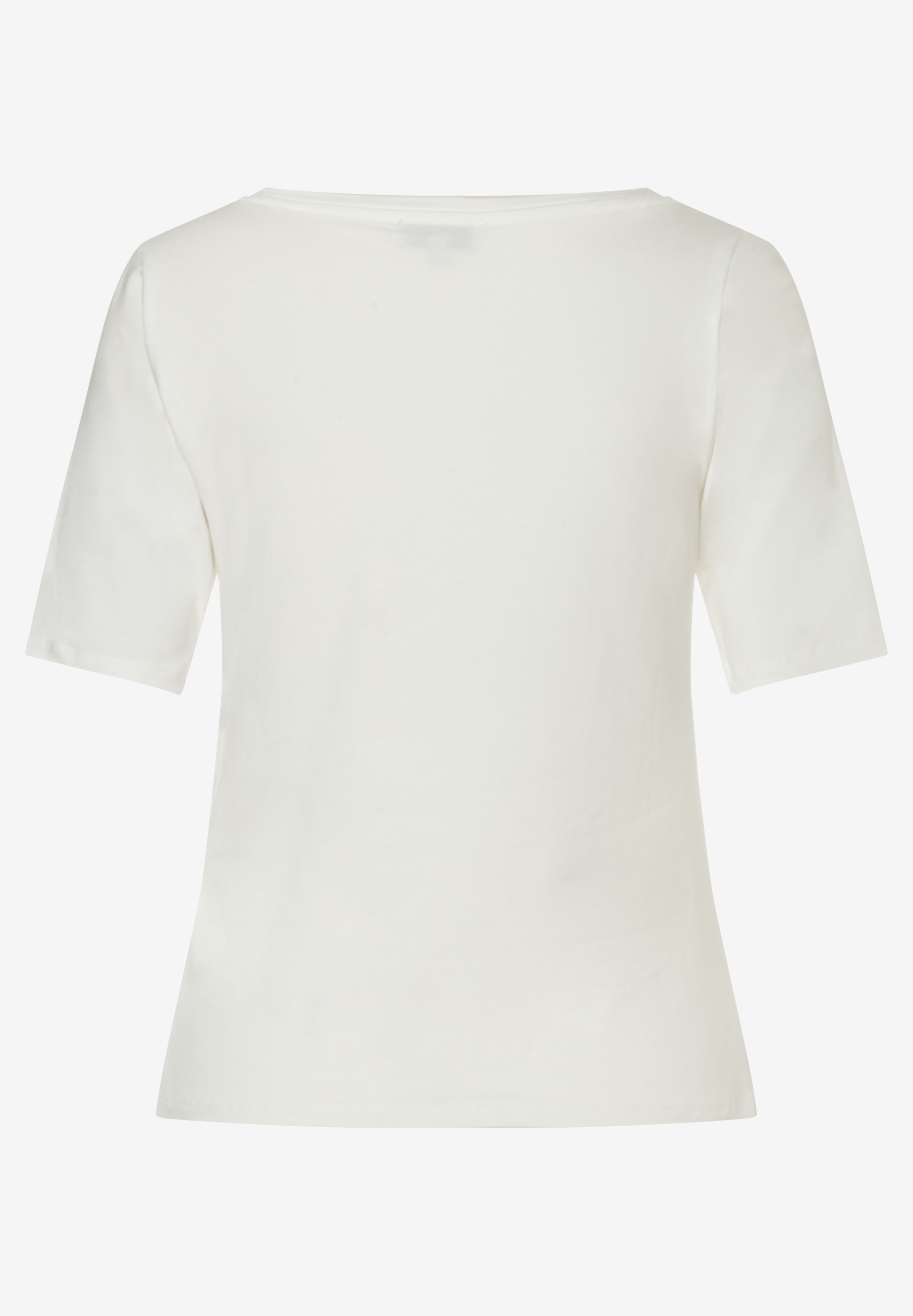 MORE & MORE Damen-T-Shirt, weiß, Rückenansicht, elegant, V-Ausschnitt, figurbetonter Schnitt, kurze Ärmel MORE & MORE Damen-T-Shirt, weiß, Rückenansicht, elegant, V-Ausschnitt, figurbetonter Schnitt, kurze Ärmel