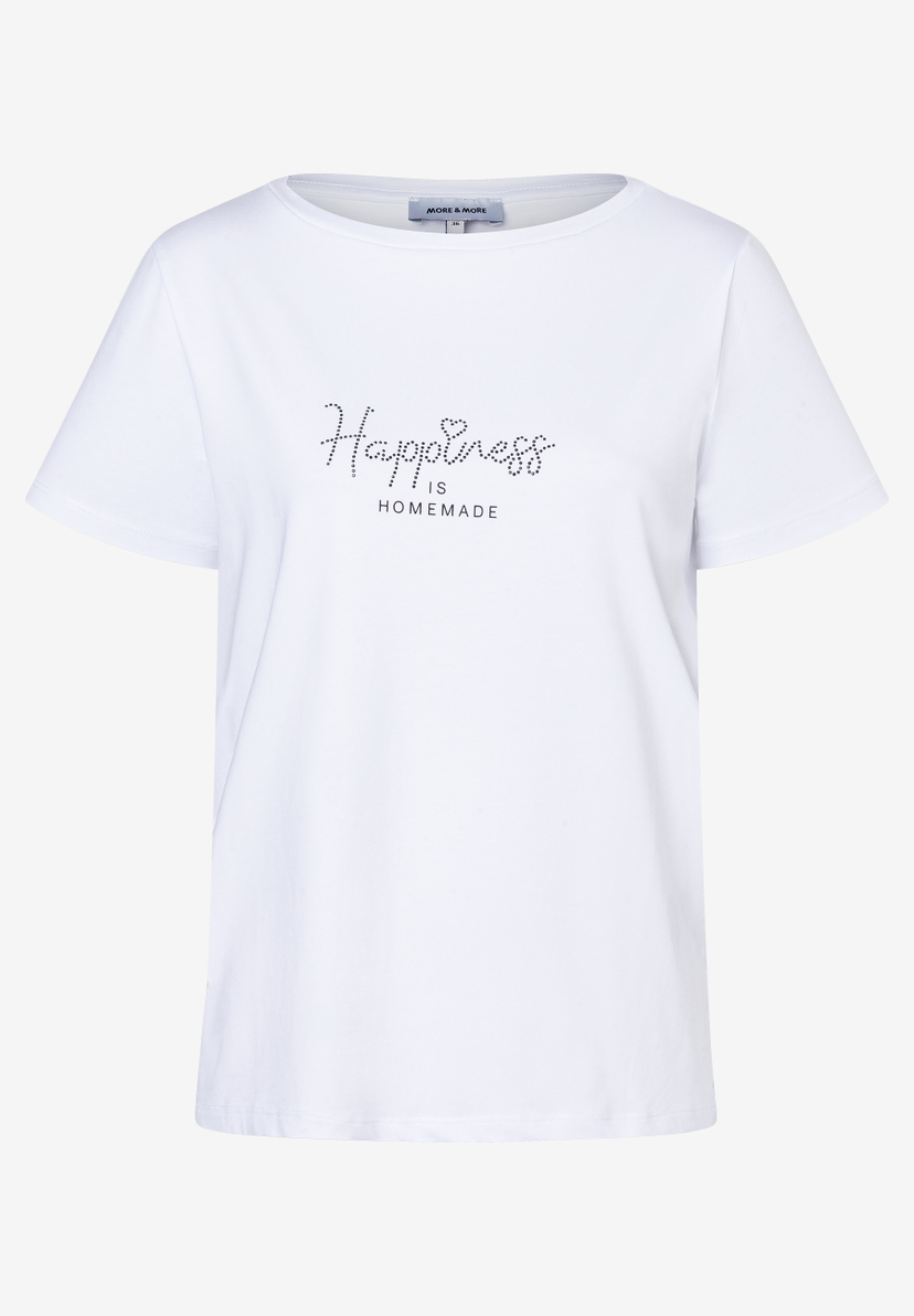 Ein weißes MORE & MORE T-Shirt mit der Aufschrift "Happiness is Homemade". Ein weißes MORE & MORE T-Shirt mit der Aufschrift "Happiness is Homemade".