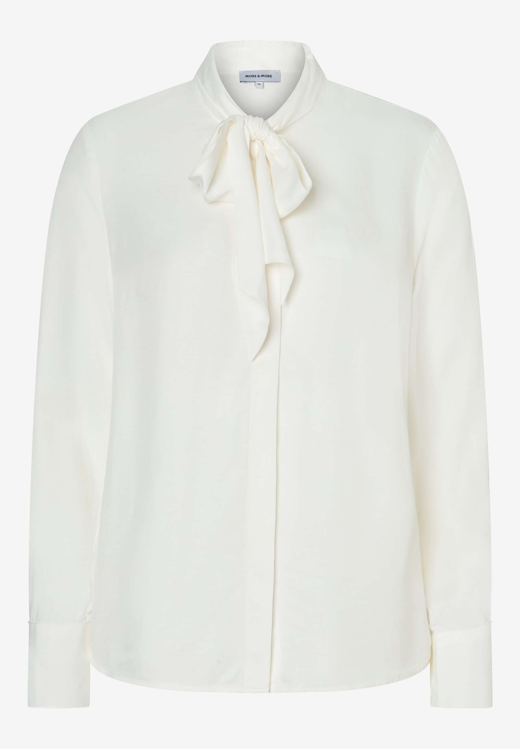 MORE & MORE Bluse aus fließender Webware: elegante, hautfreundliche Viskose-Bluse mit Schluppe in Hellbeige MORE & MORE Bluse aus fließender Webware: elegante, hautfreundliche Viskose-Bluse mit Schluppe in Hellbeige